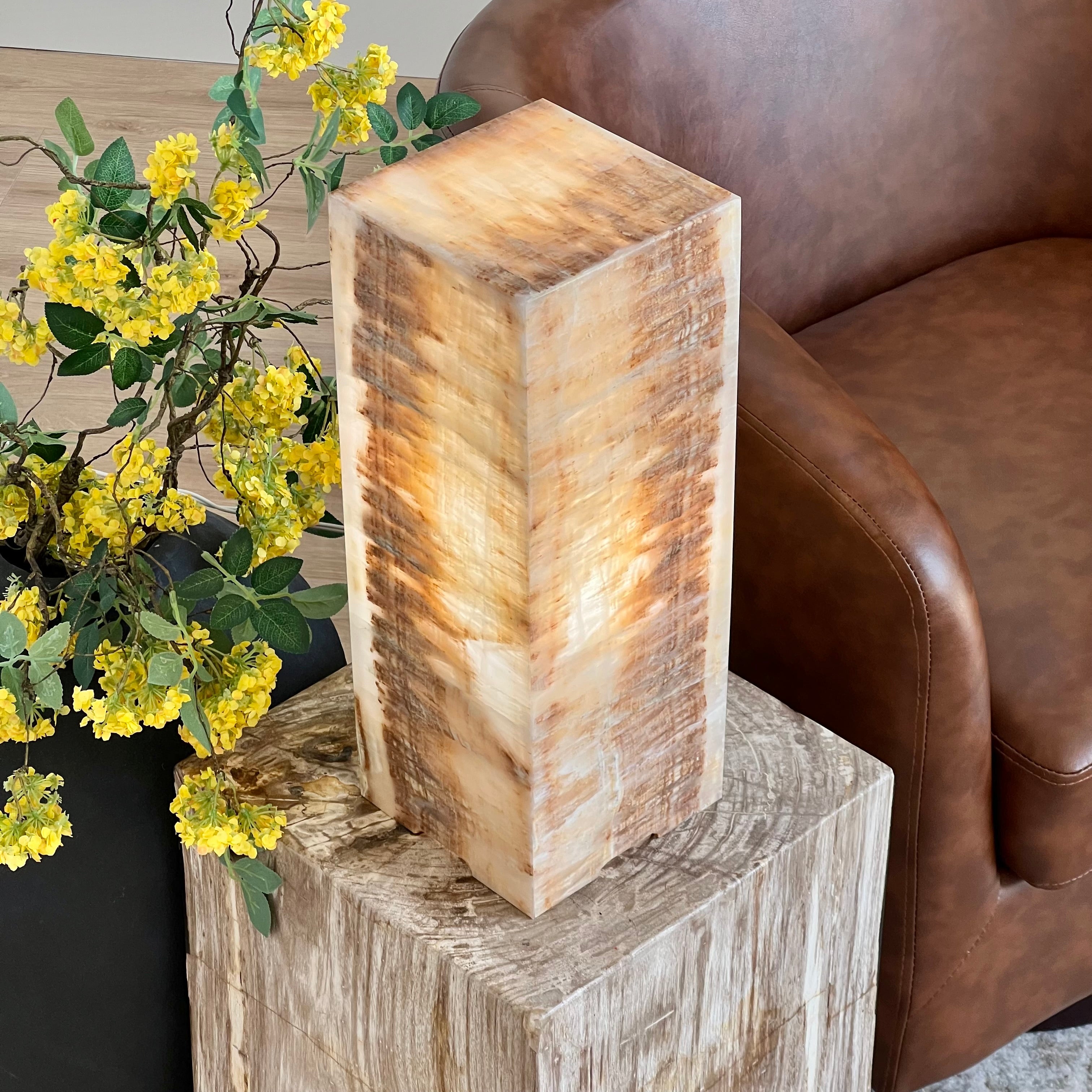 Handcrafted Honey Onyx Stone Lamp