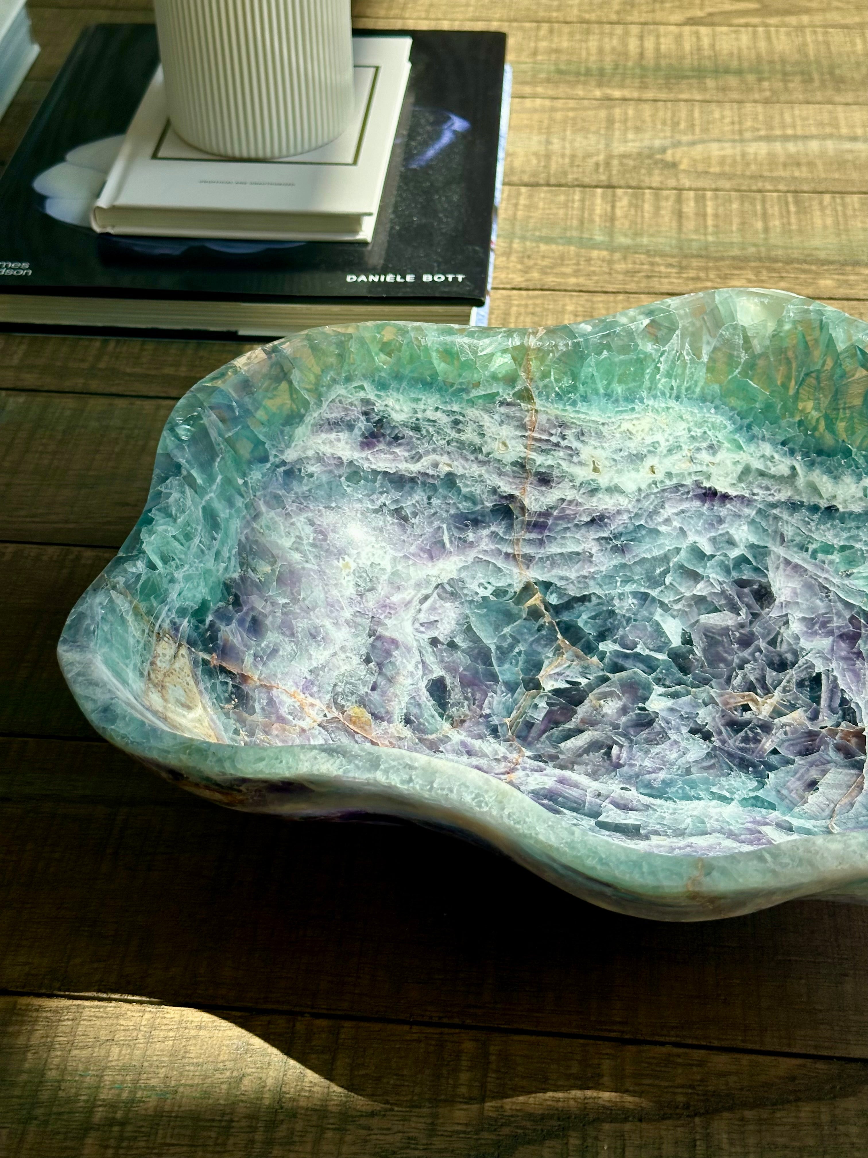 Fluorite Crystal Bowl – Hand-Carved Luxury Home Decor