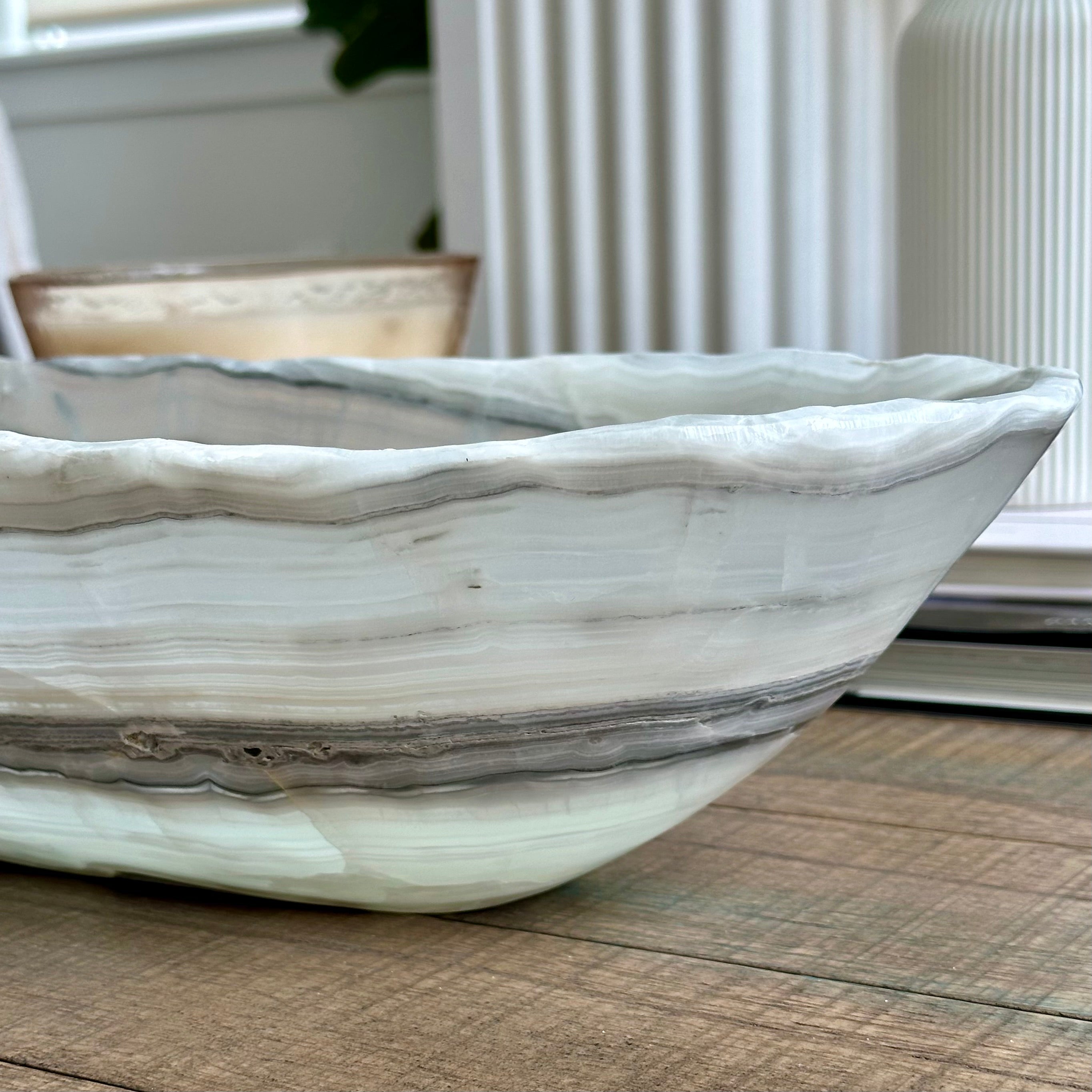 Layered Onyx Canoe - Handcrafted Statement piece
