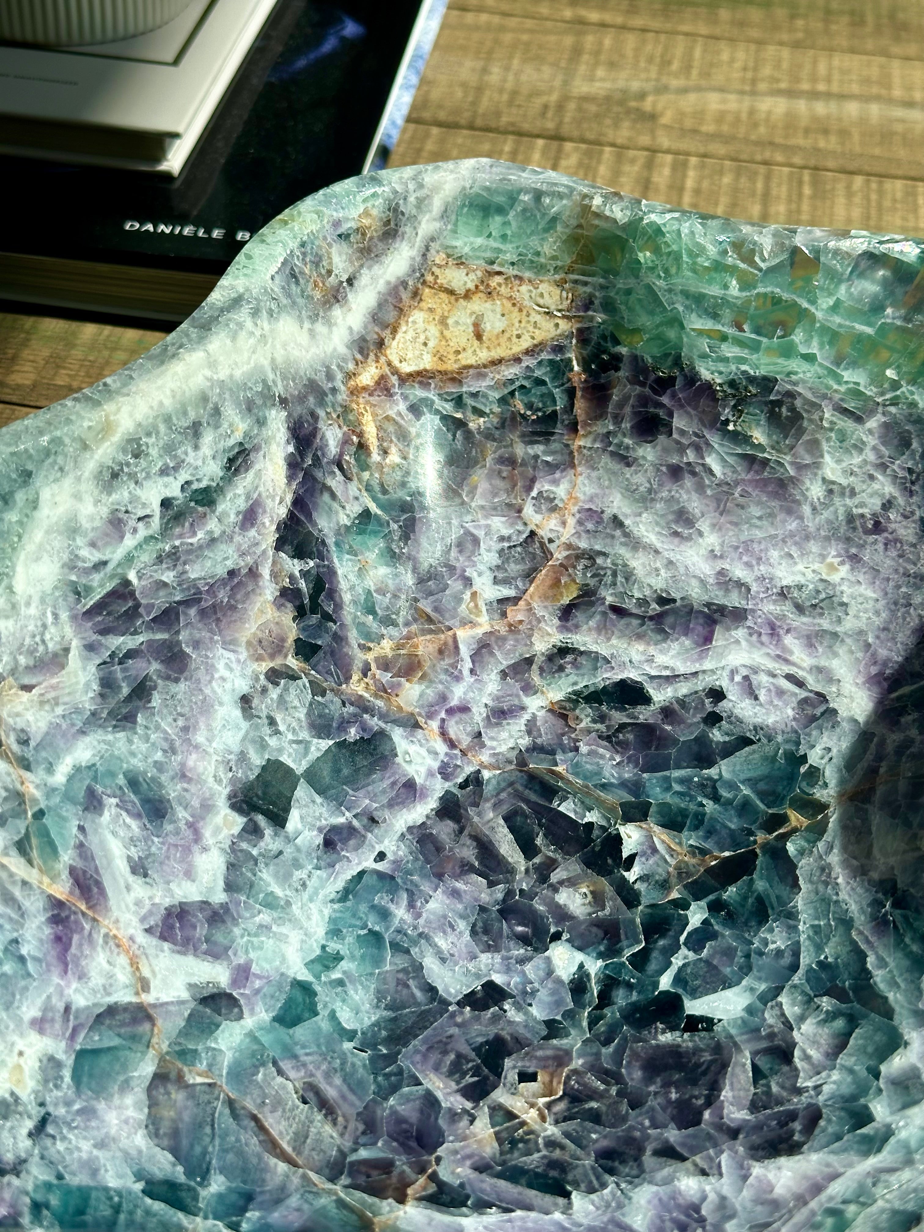 Fluorite Crystal Bowl – Hand-Carved Luxury Home Decor