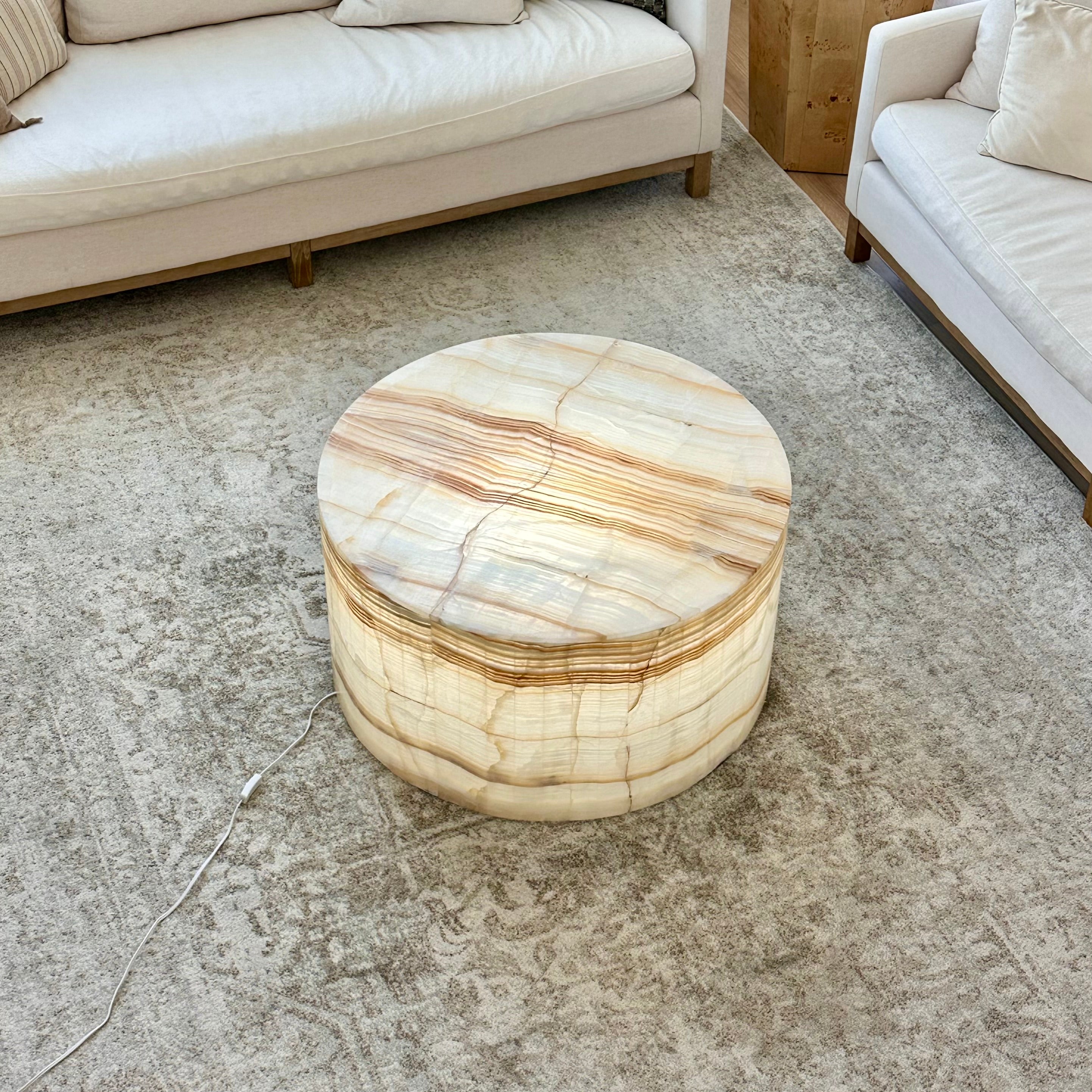 Round Honey Onyx Coffee Table
