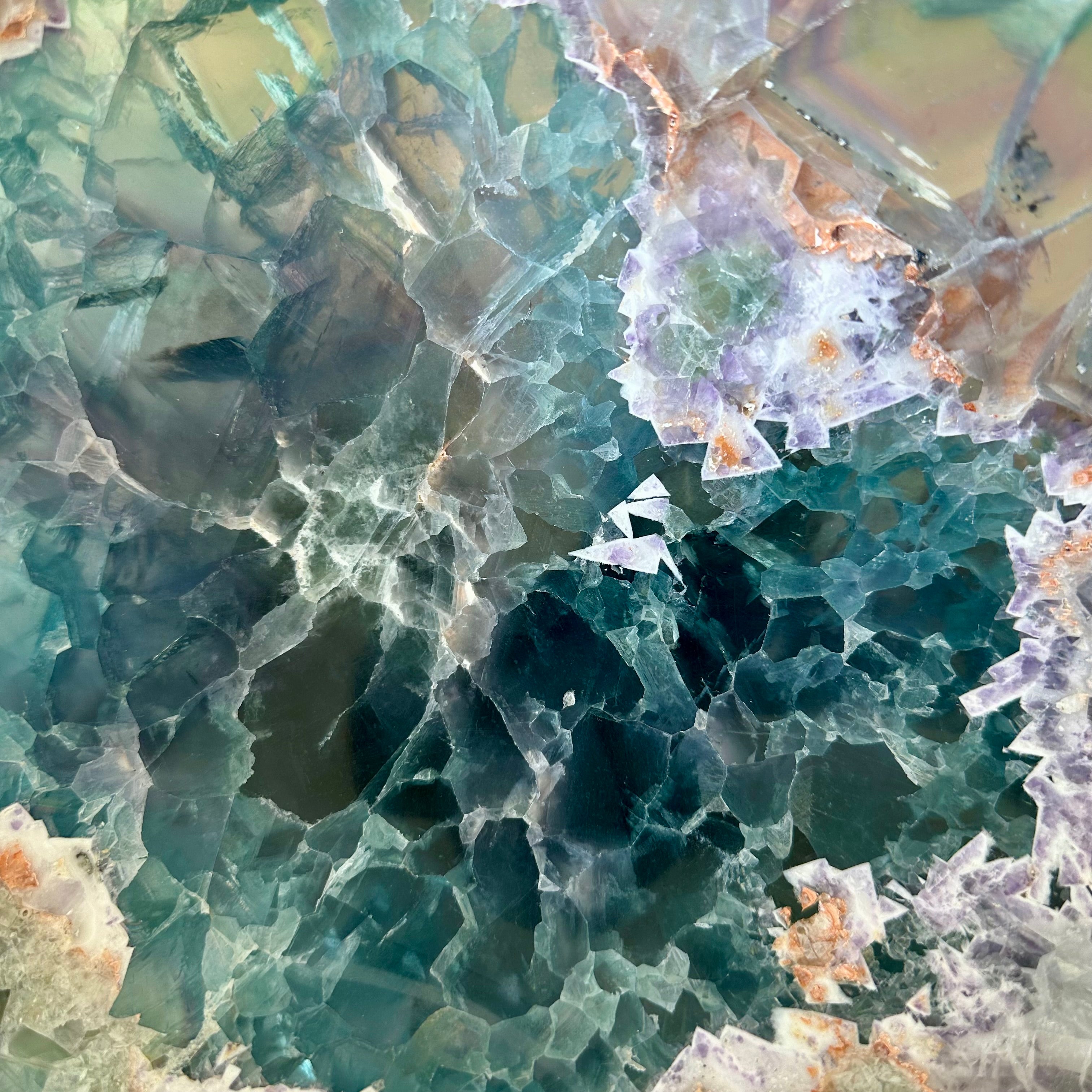 Natural Fluorite Bowl – Hand Carved Crystal Bowl for Home Decor, Charging, or Altar | Green Purple Gemstone