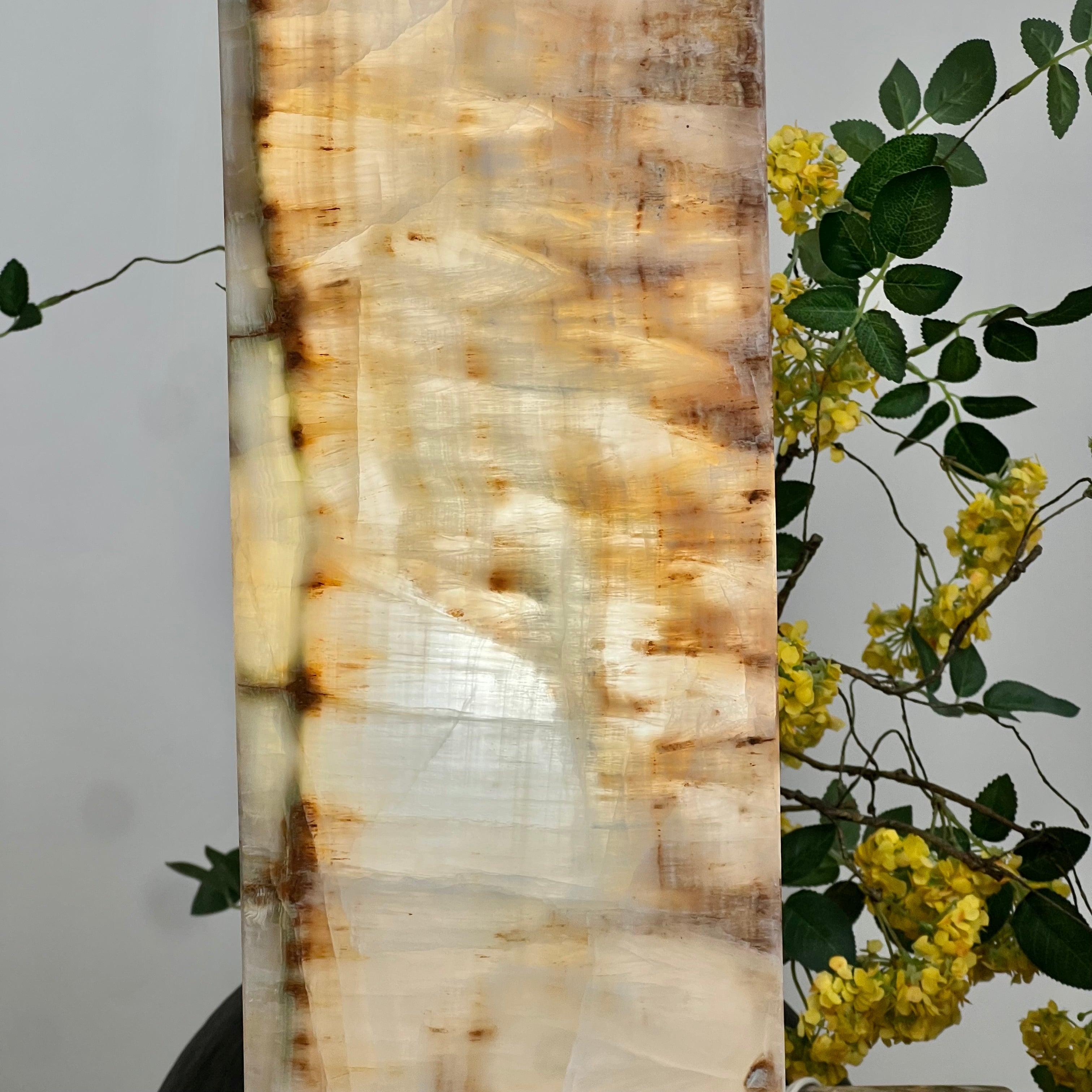 Amber & Cream Onyx Table Lamp