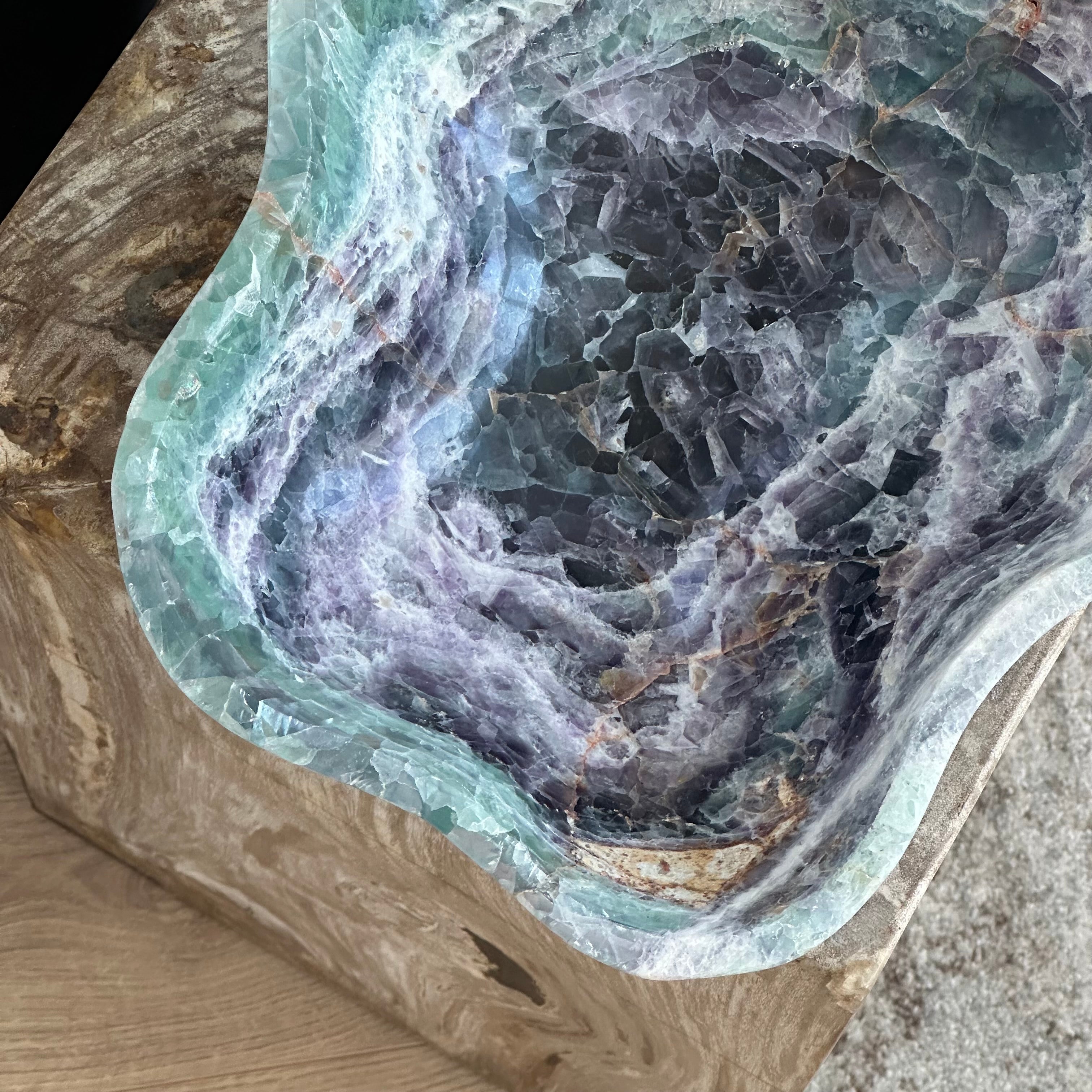 Fluorite Crystal Bowl – Hand-Carved Luxury Home Decor
