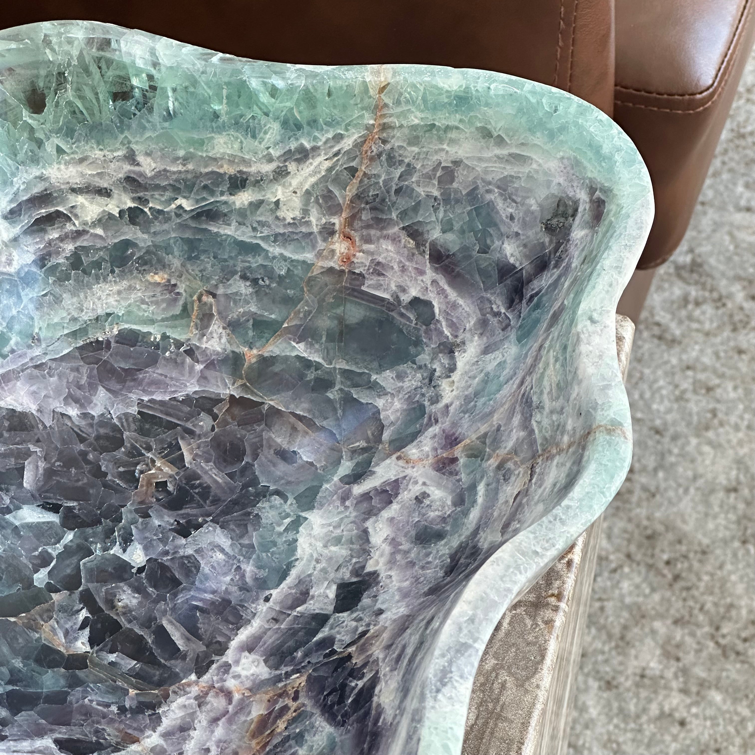 Fluorite Crystal Bowl – Hand-Carved Luxury Home Decor