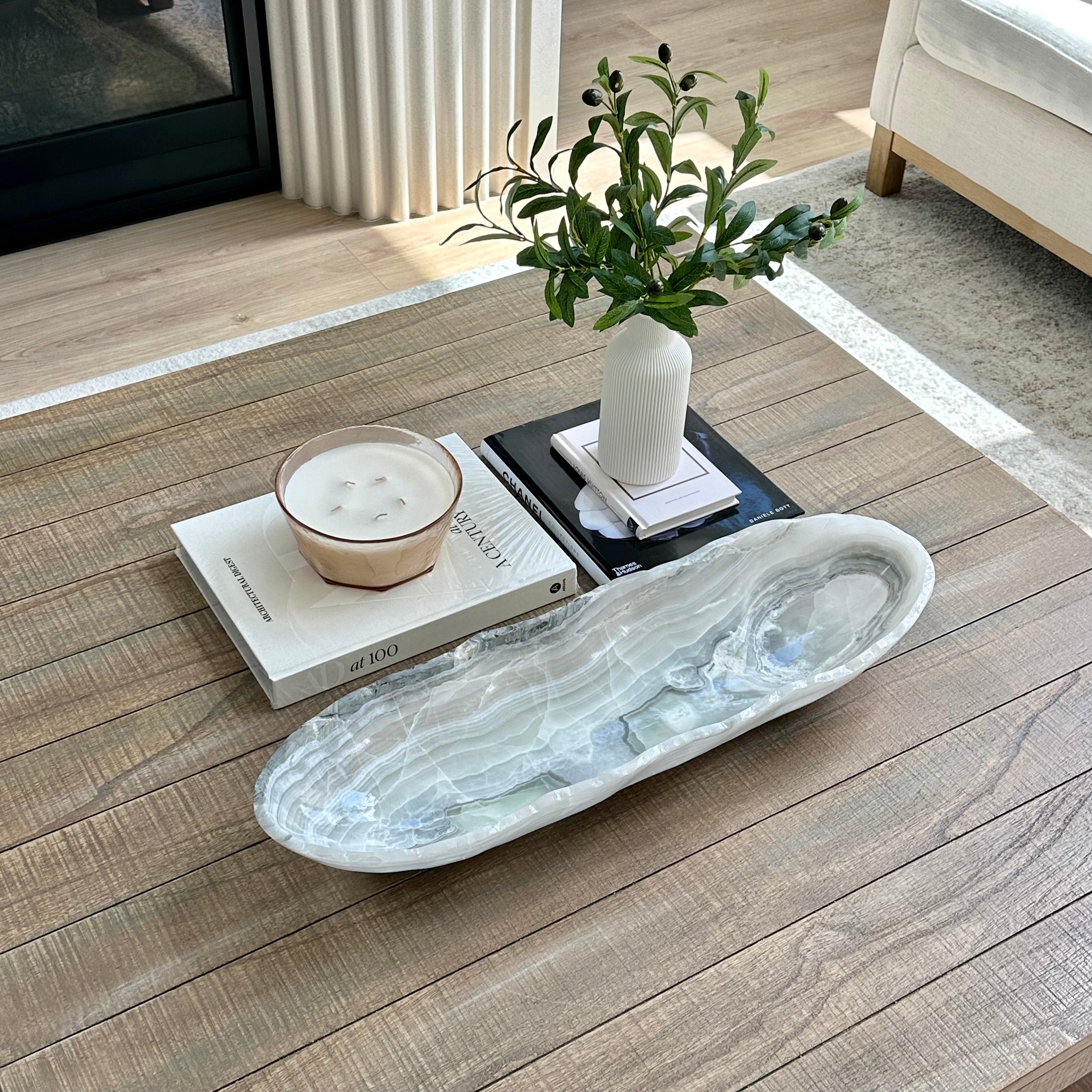 White Veined Onyx Bowl