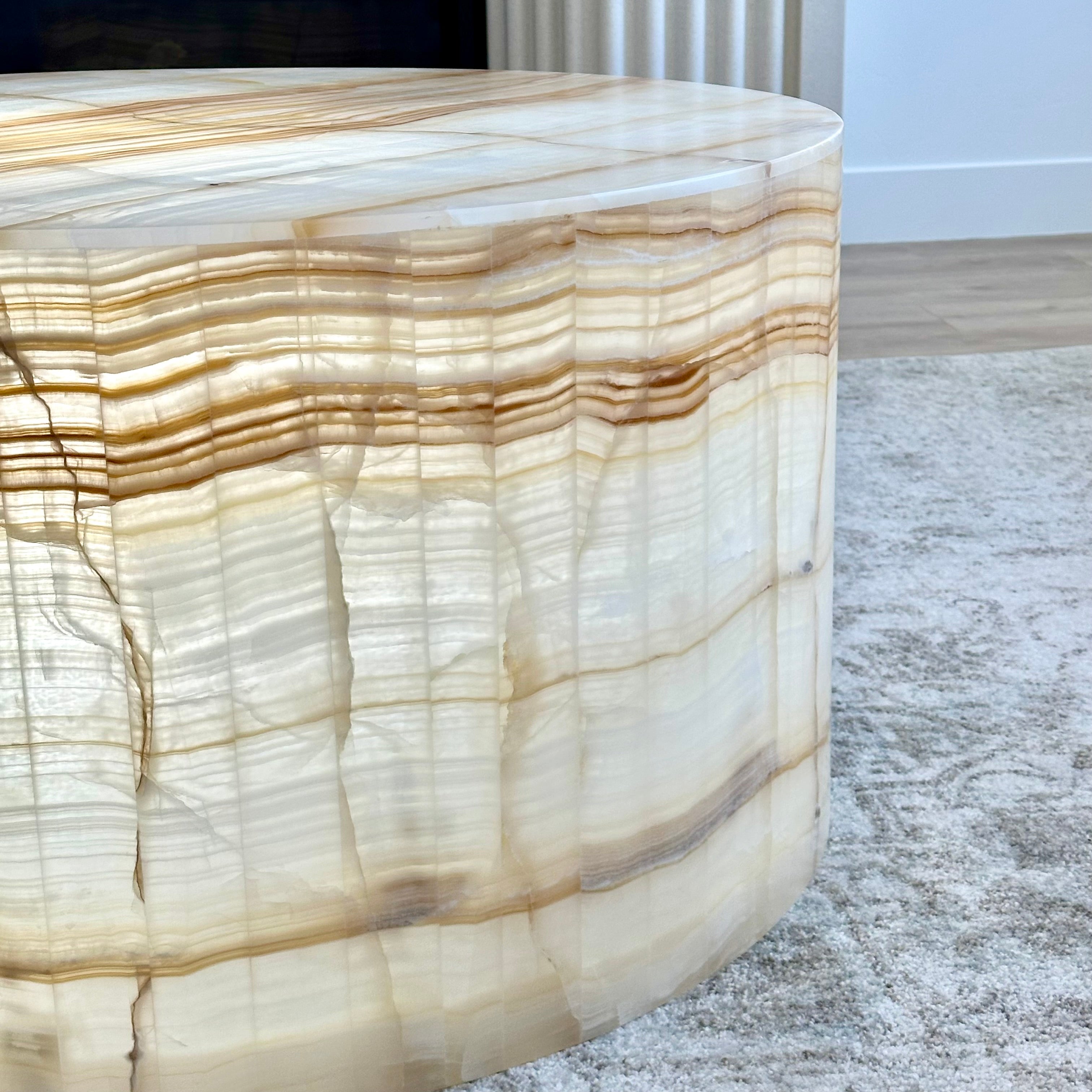 Round Honey Onyx Coffee Table