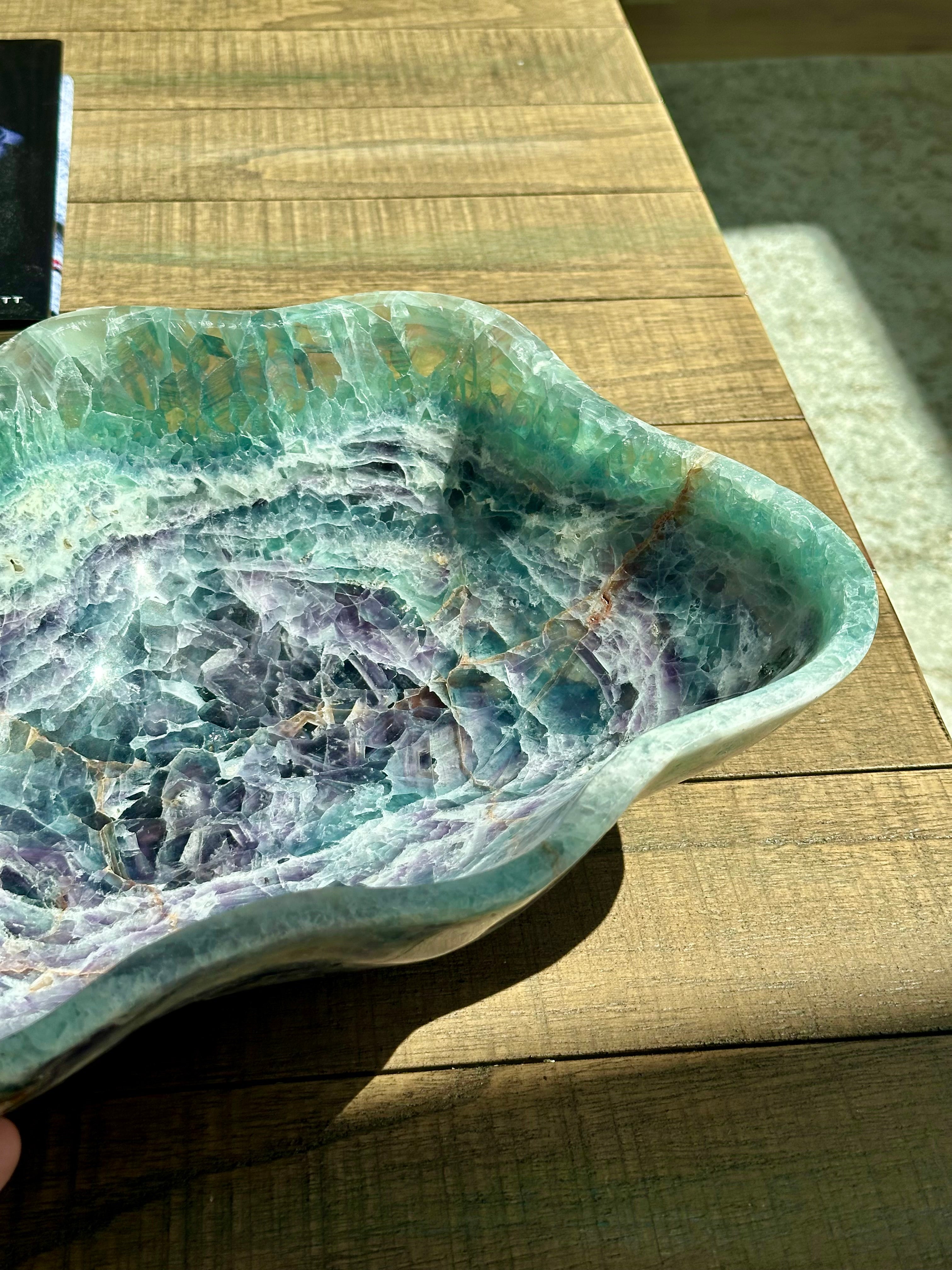 Fluorite Crystal Bowl – Hand-Carved Luxury Home Decor
