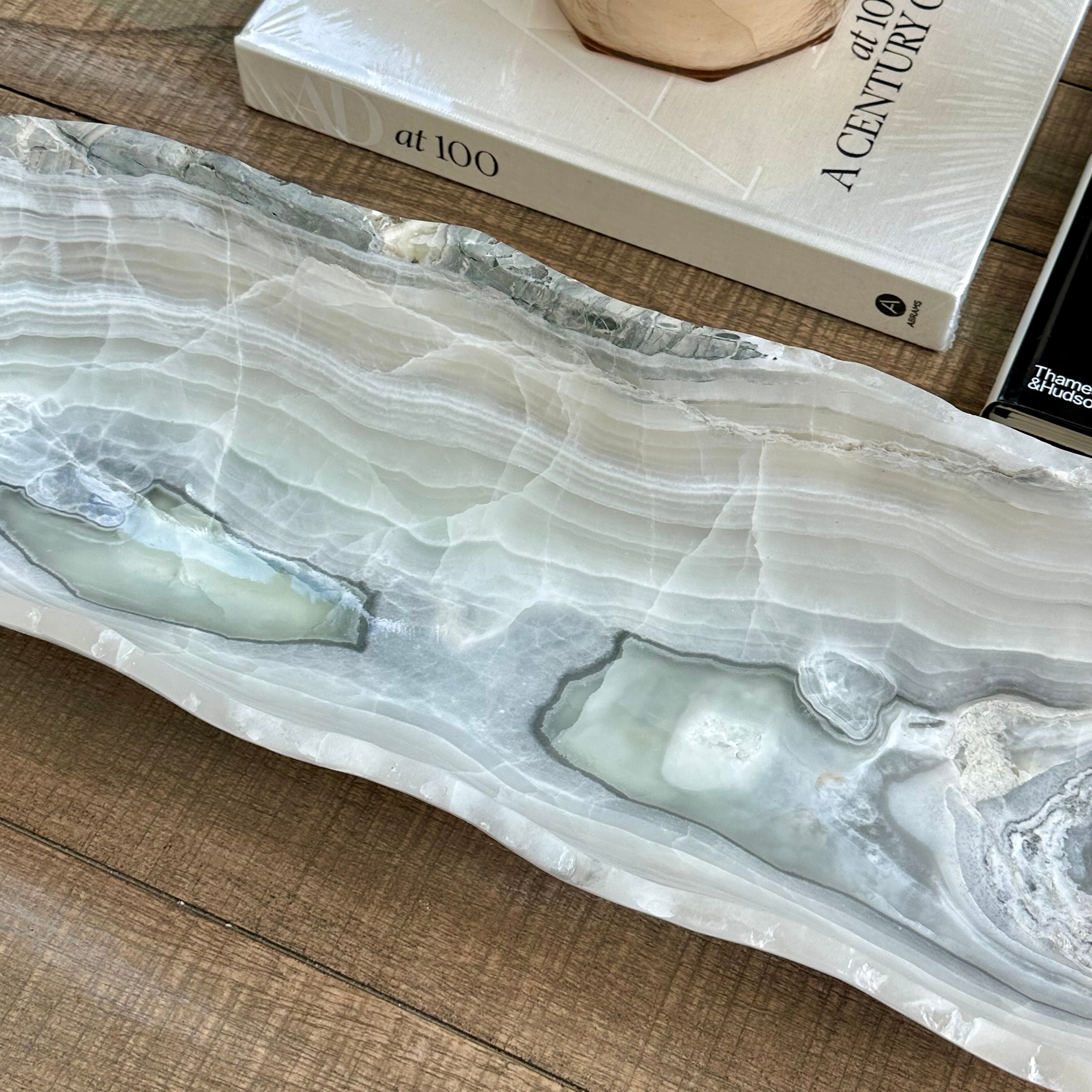 White Veined Onyx Bowl