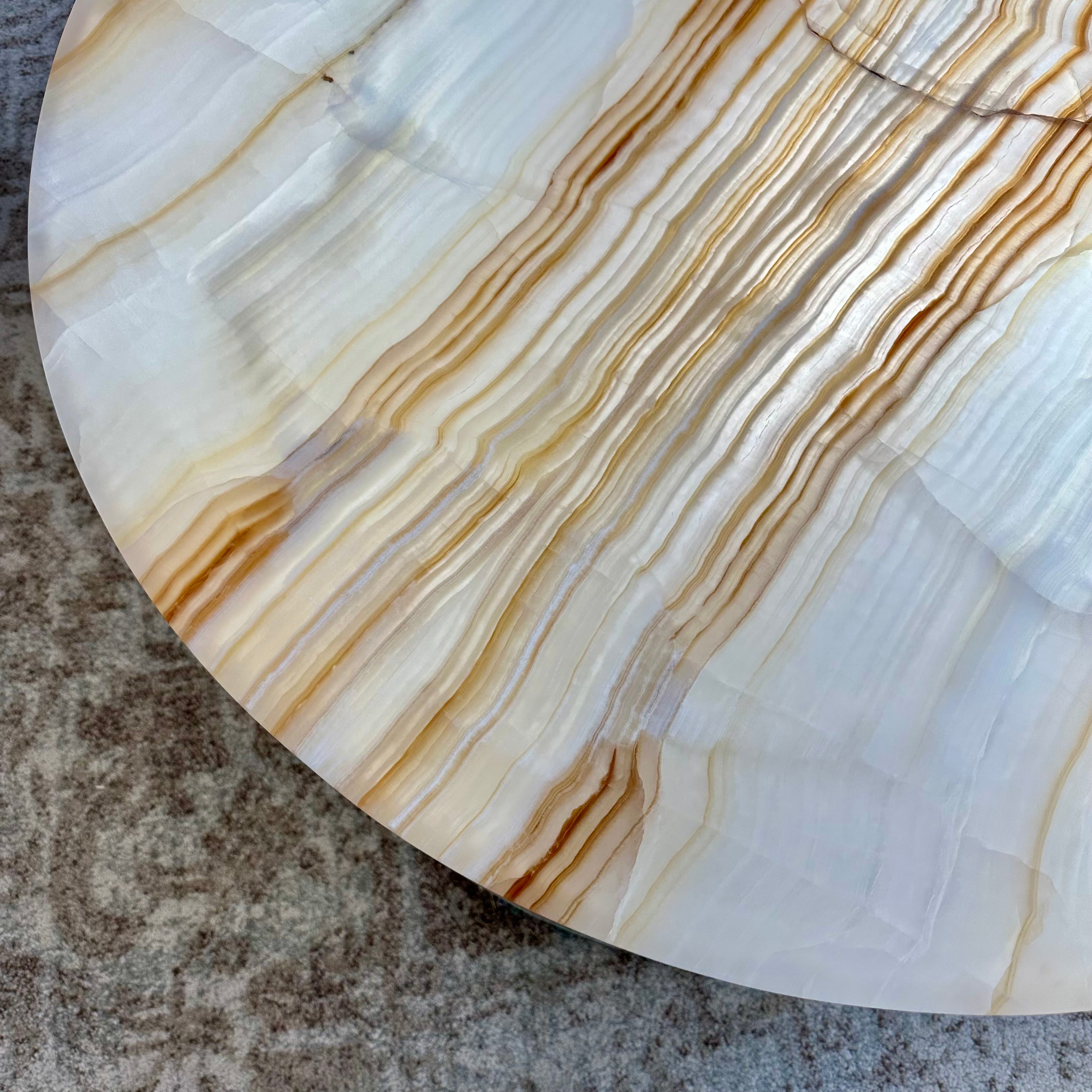 Round Honey Onyx Coffee Table