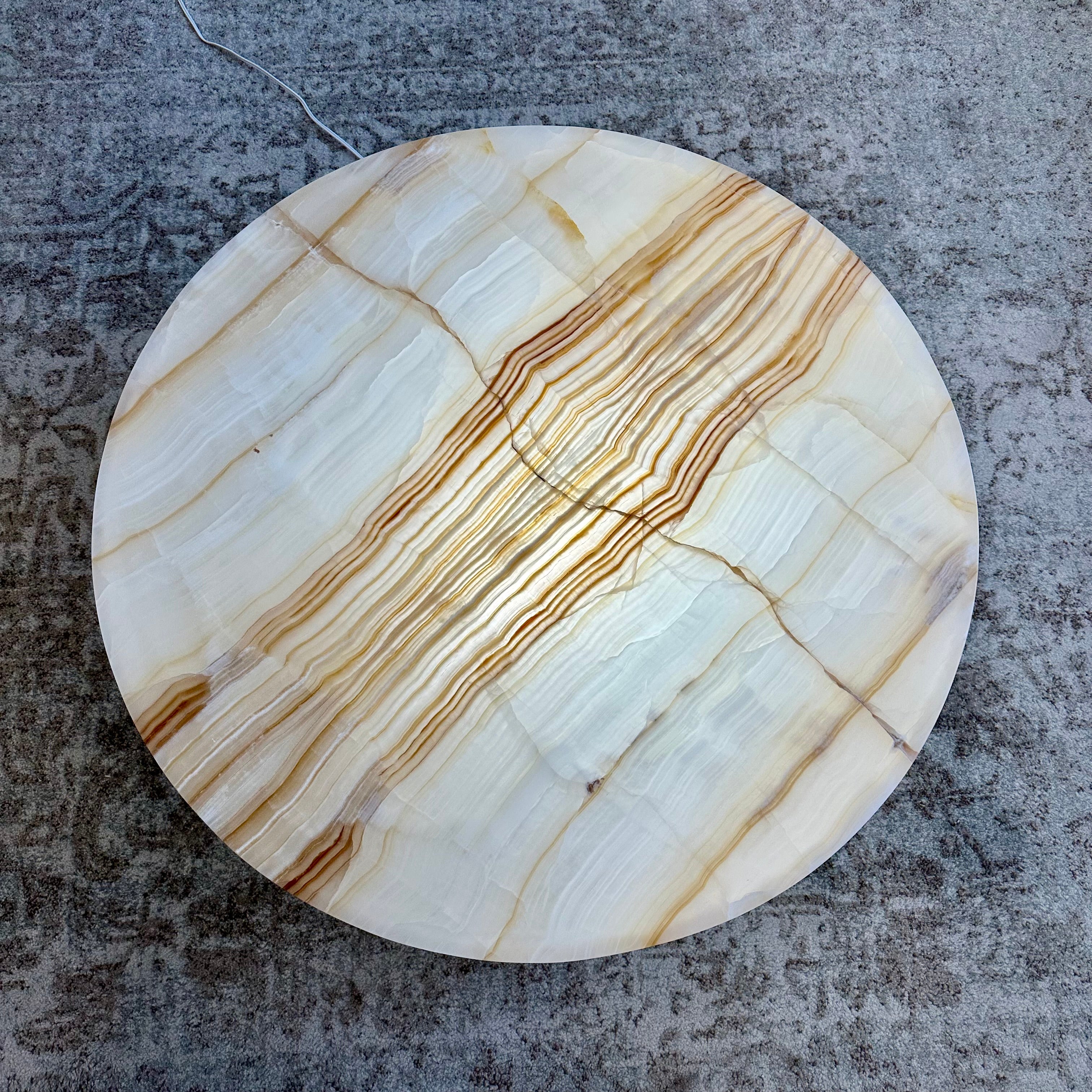 Round Honey Onyx Coffee Table