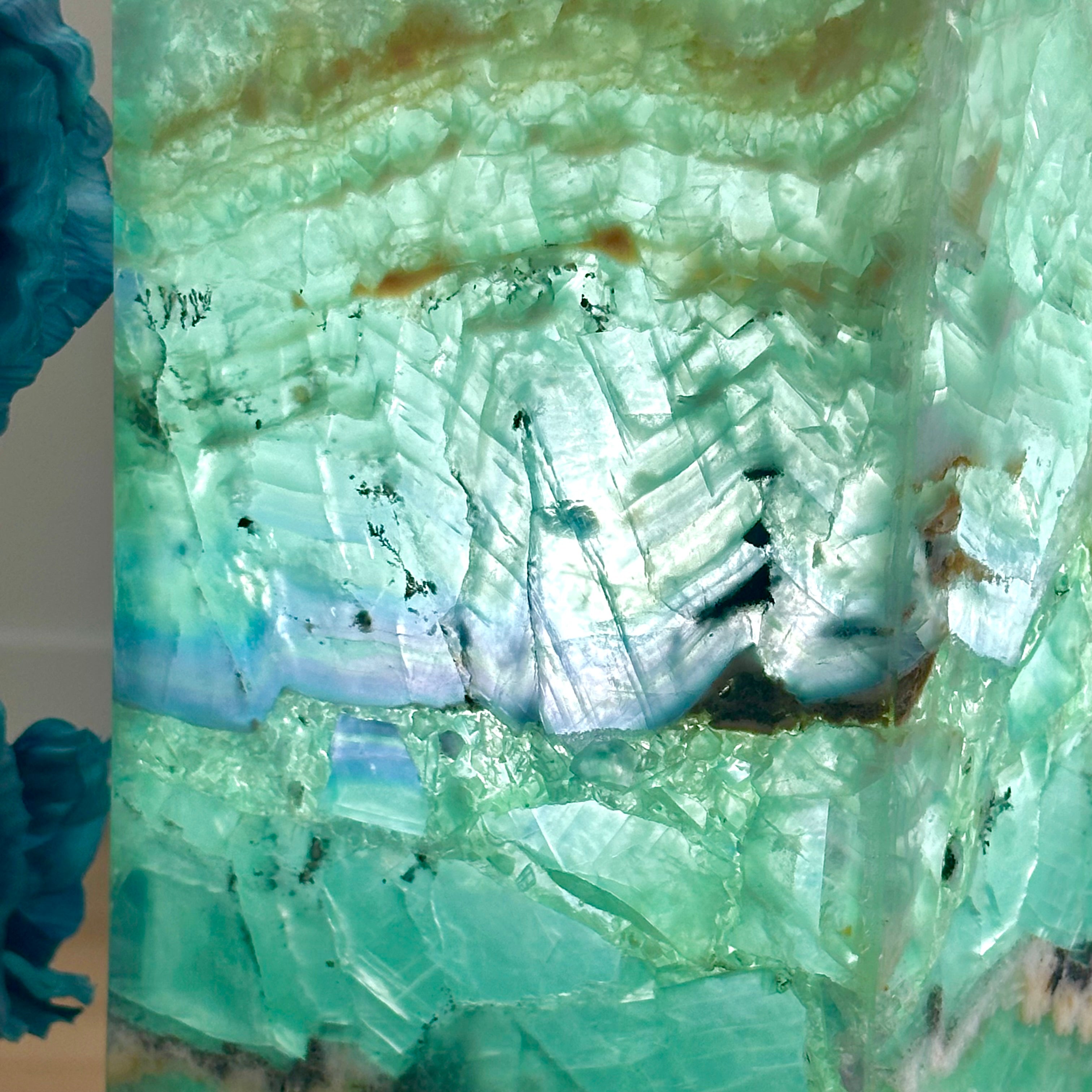 Sea Foam Fluorite Lamp - Mexican Fluorite - Hand Sculpted