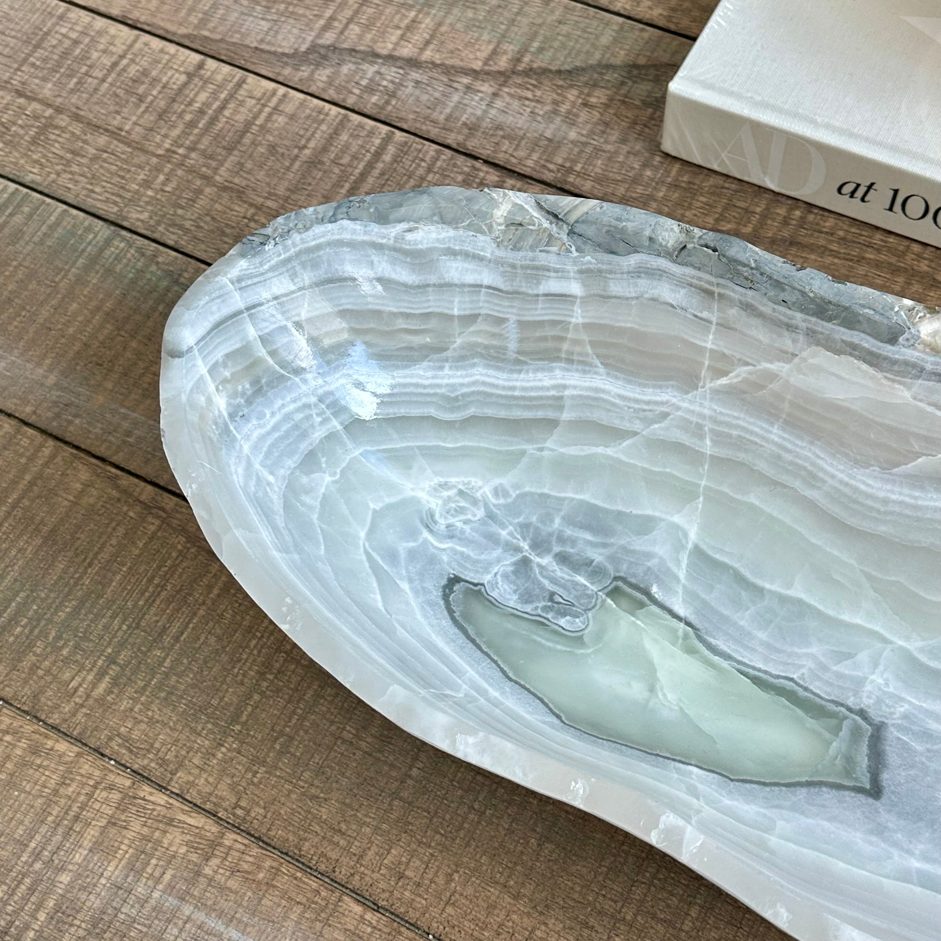 White Veined Onyx Bowl