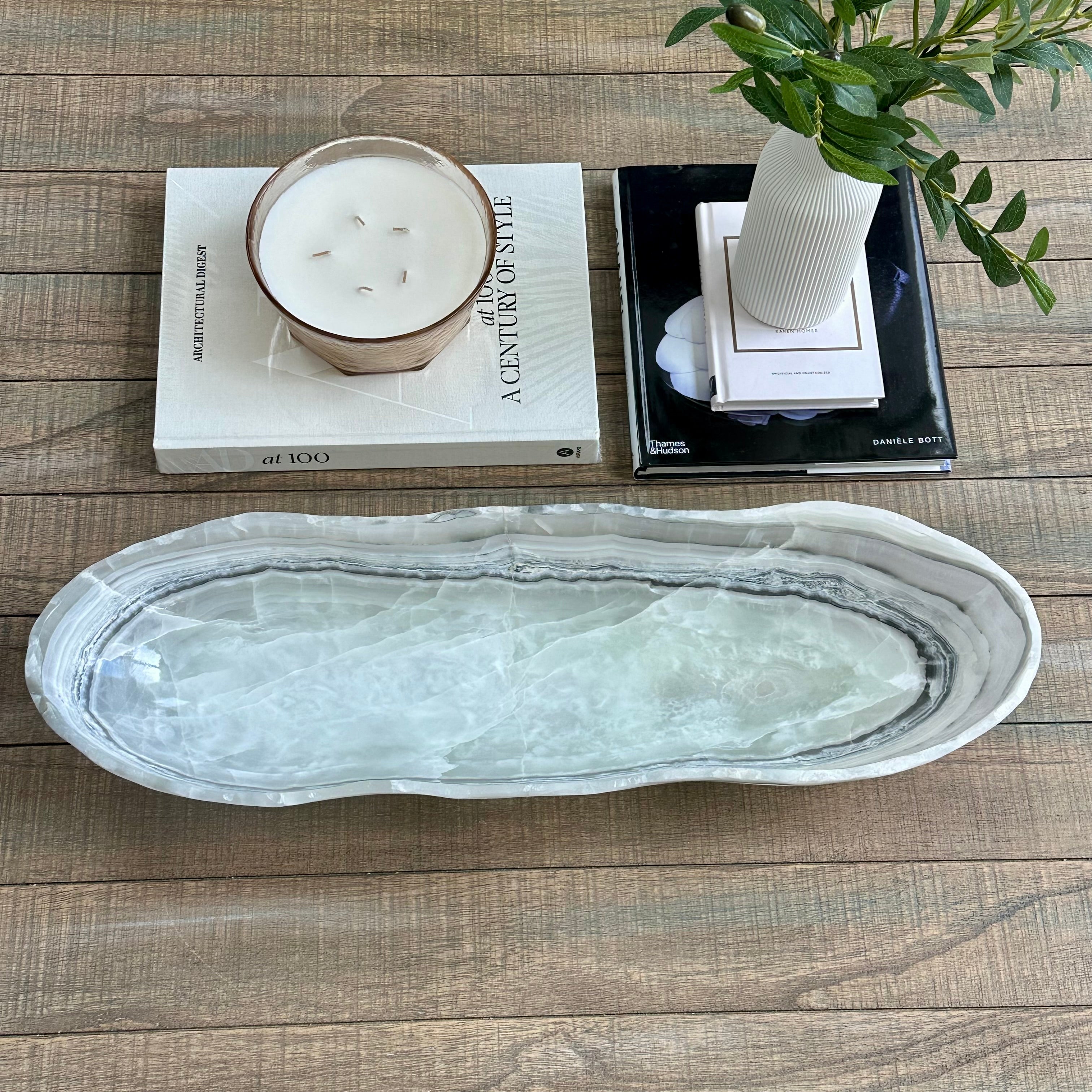 Layered Onyx Canoe - Handcrafted Statement piece