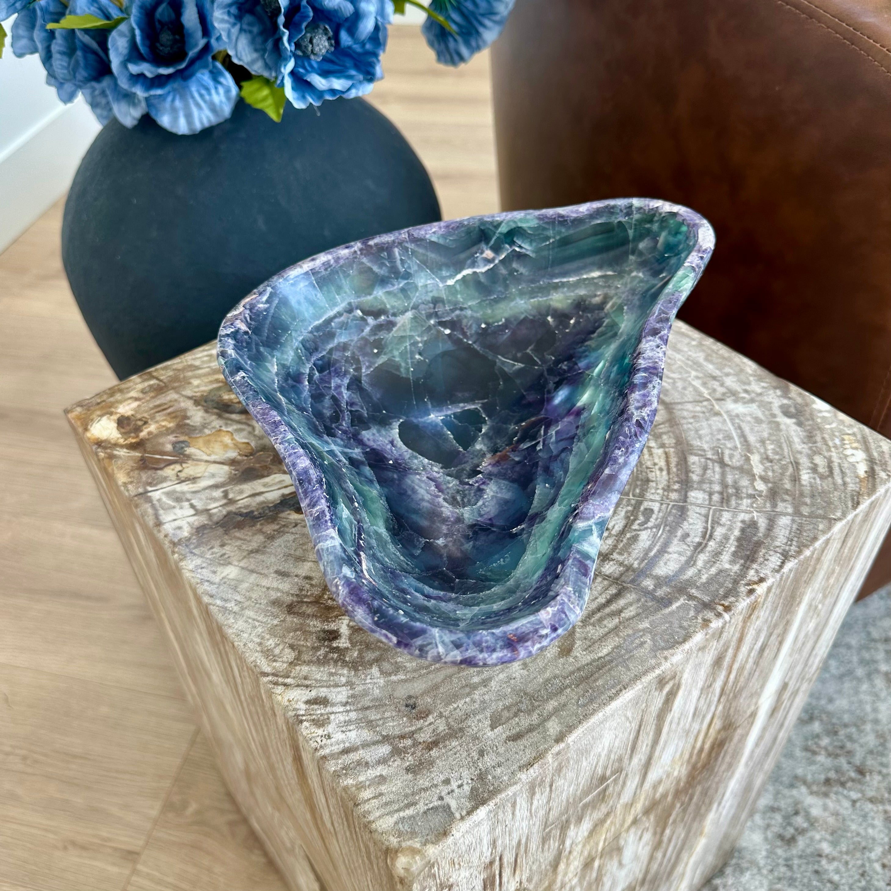 Fluorite Crystal Bowl – Hand-Carved Luxury Home Decor