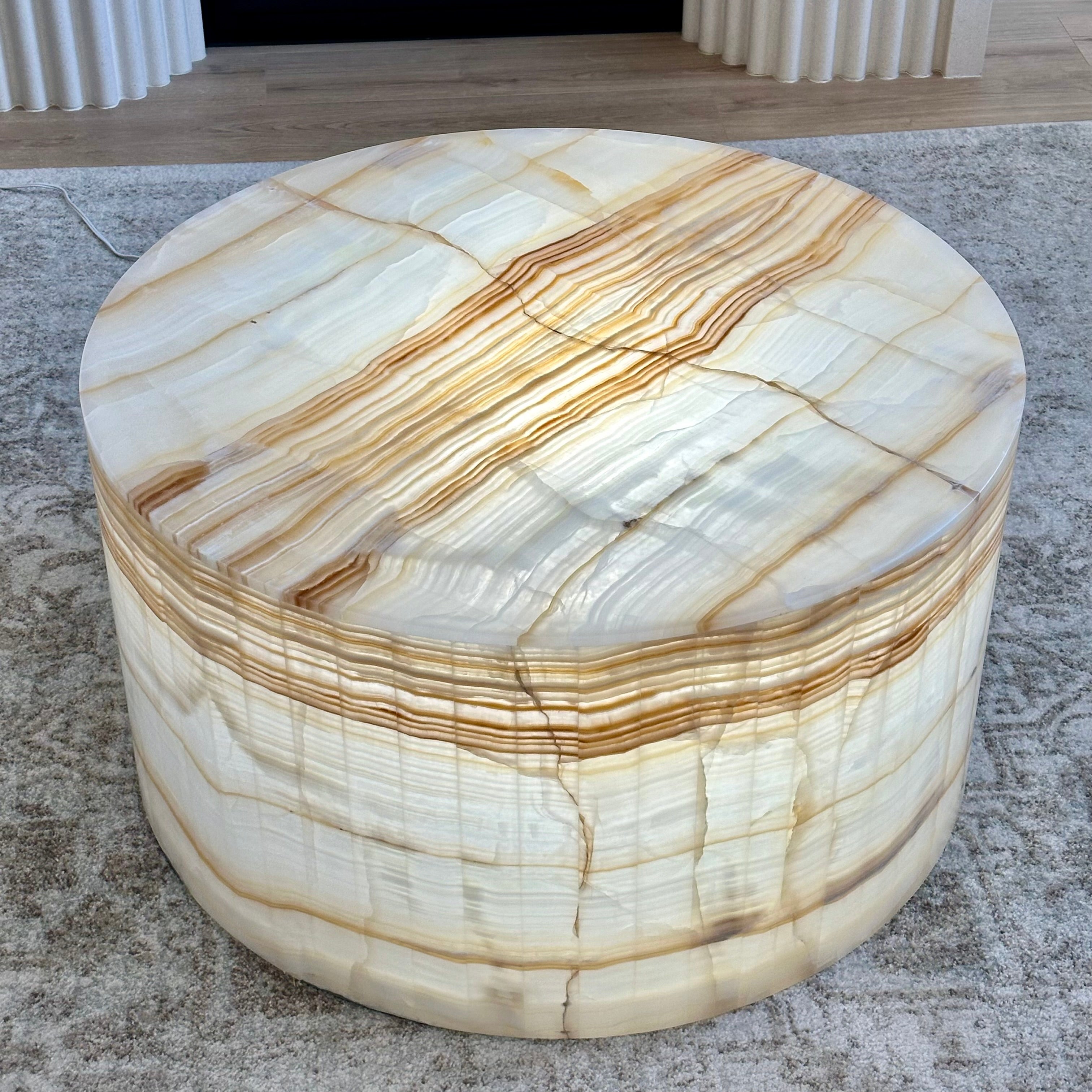 Round Honey Onyx Coffee Table