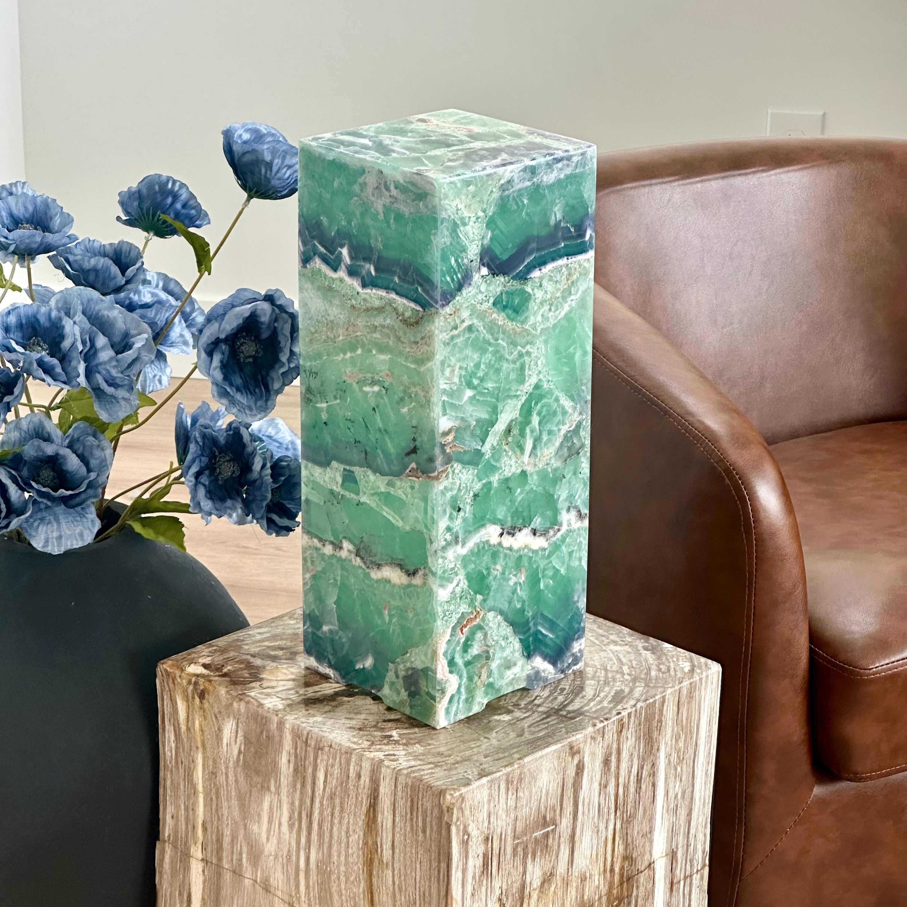 Sea Foam Fluorite Lamp - Mexican Fluorite - Hand Sculpted