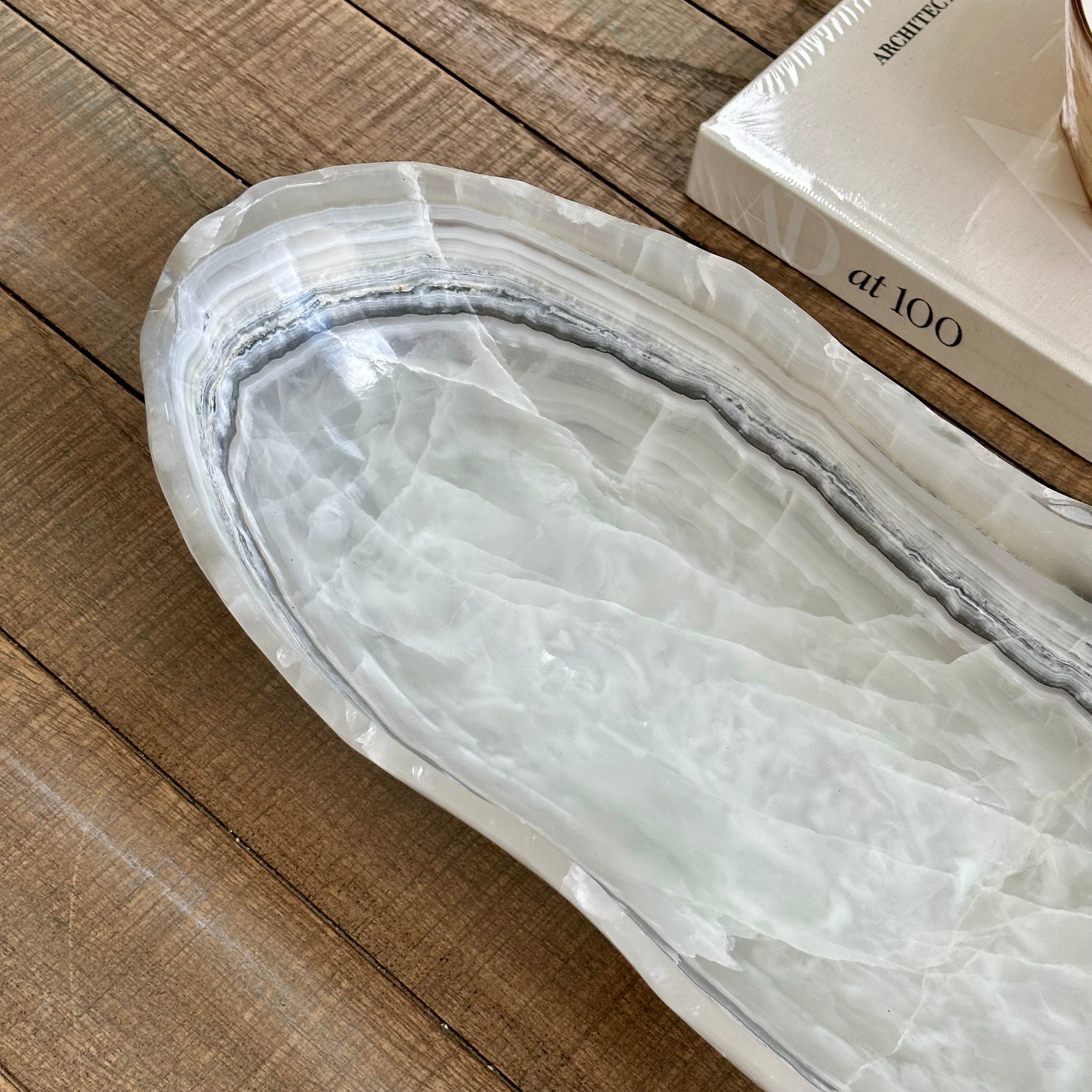 Layered Onyx Canoe - Handcrafted Statement piece