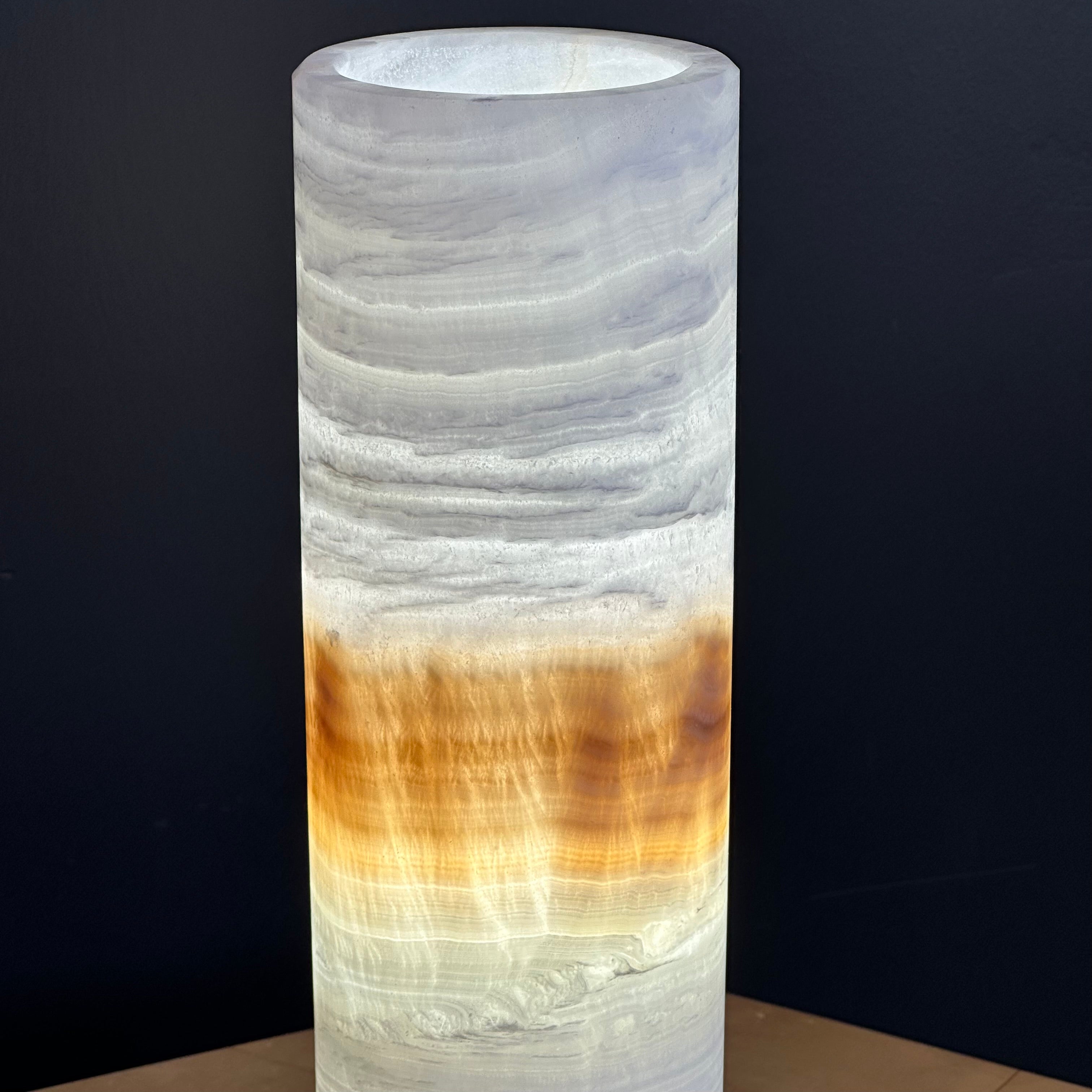 Banded Onyx Lamp - Handcrafted Natural Stone Lighting