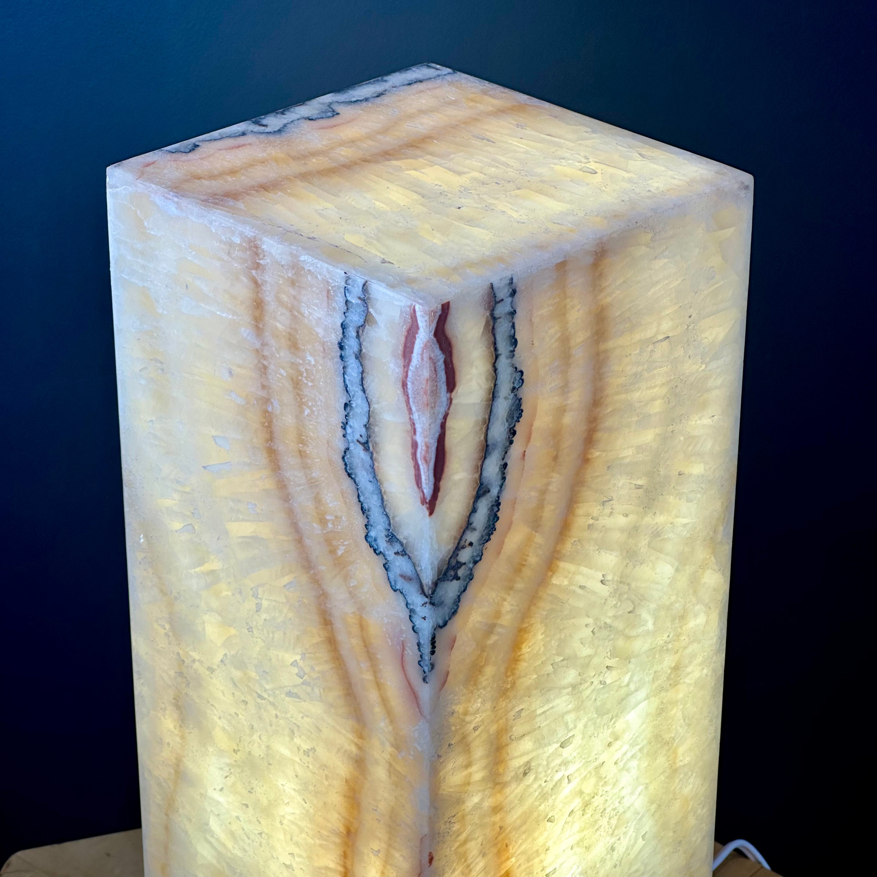 Banded Onyx Lamp - Handcrafted Natural Stone Lighting