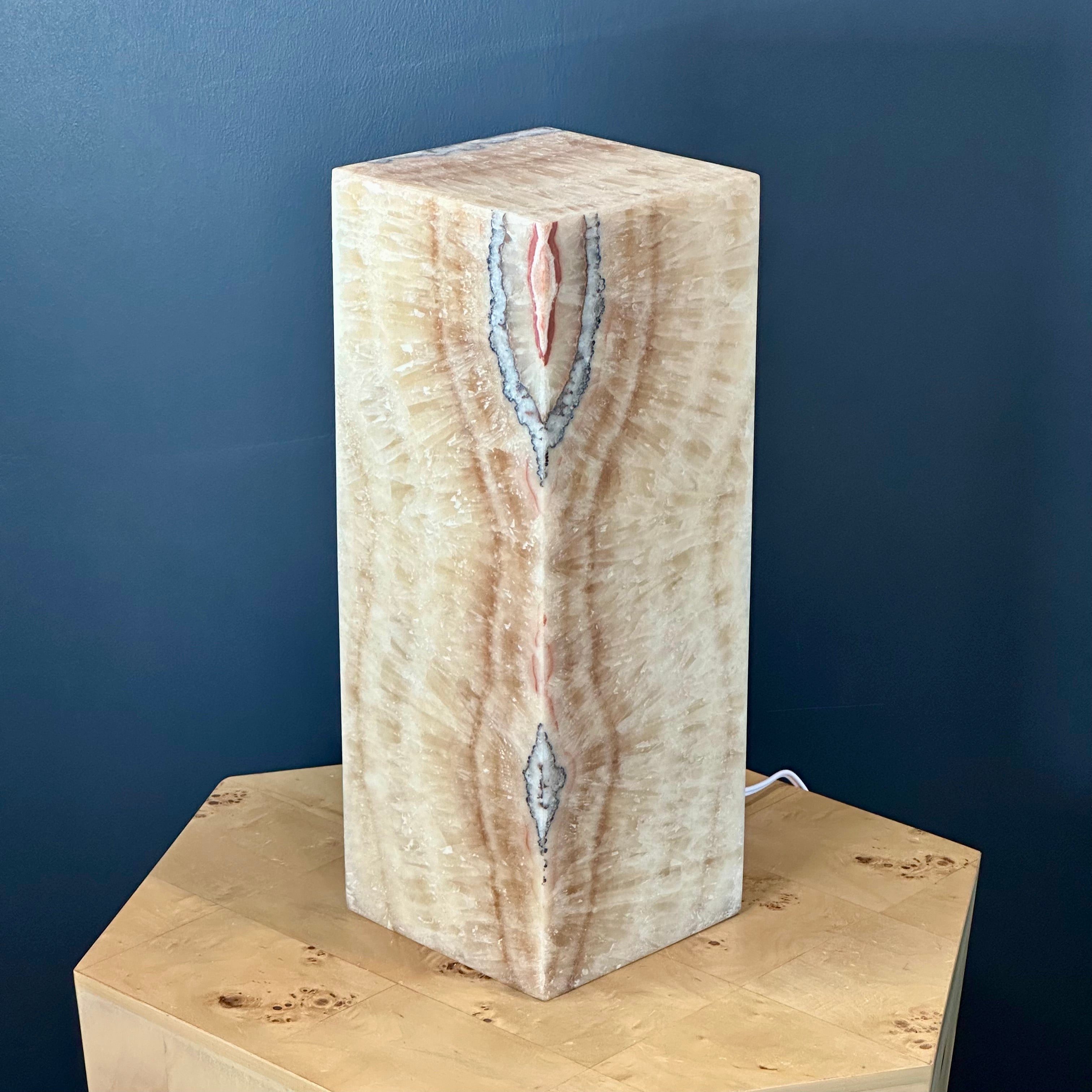Banded Onyx Lamp - Handcrafted Natural Stone Lighting