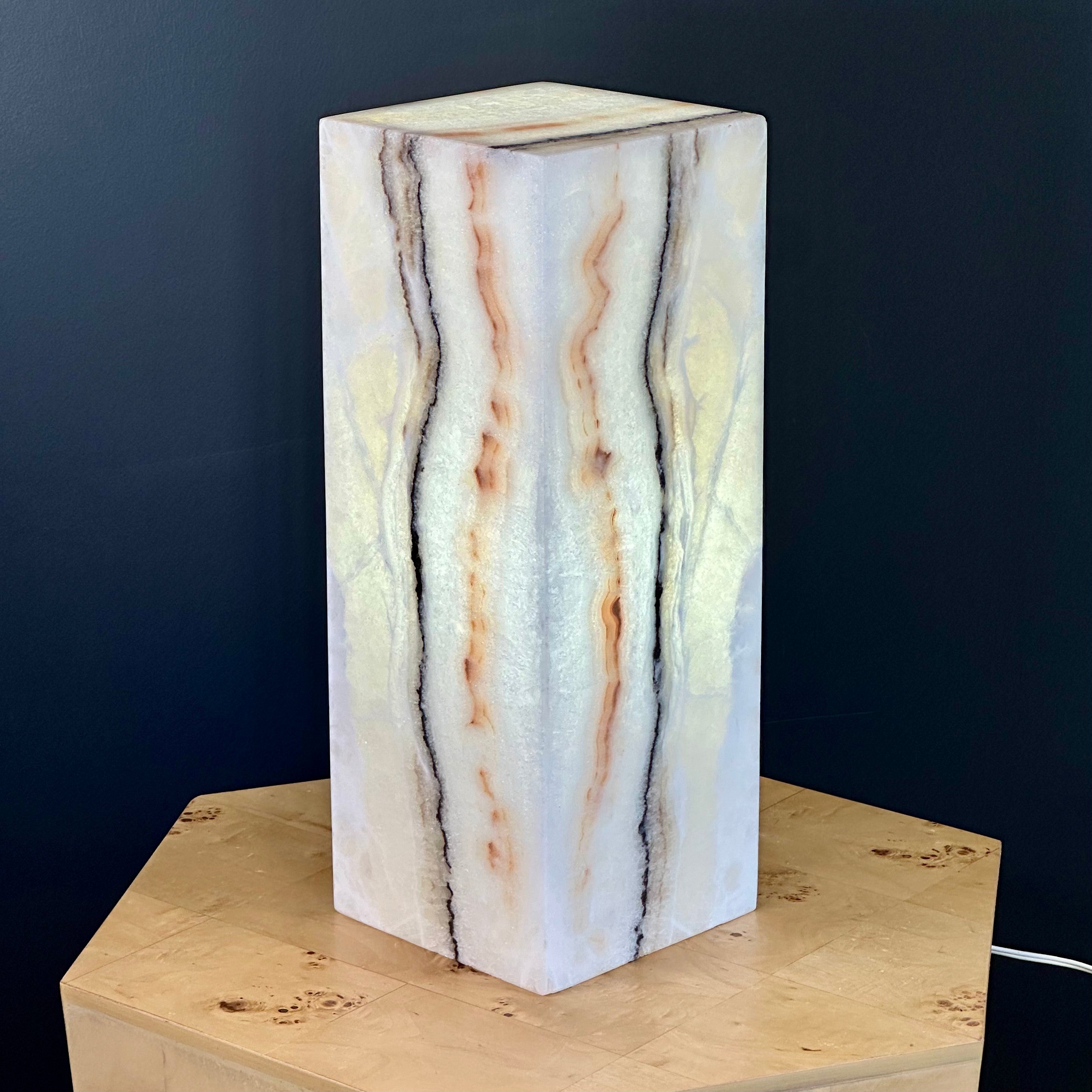 Banded Onyx Lamp | Elegant Natural Stone Lighting for Home Decor