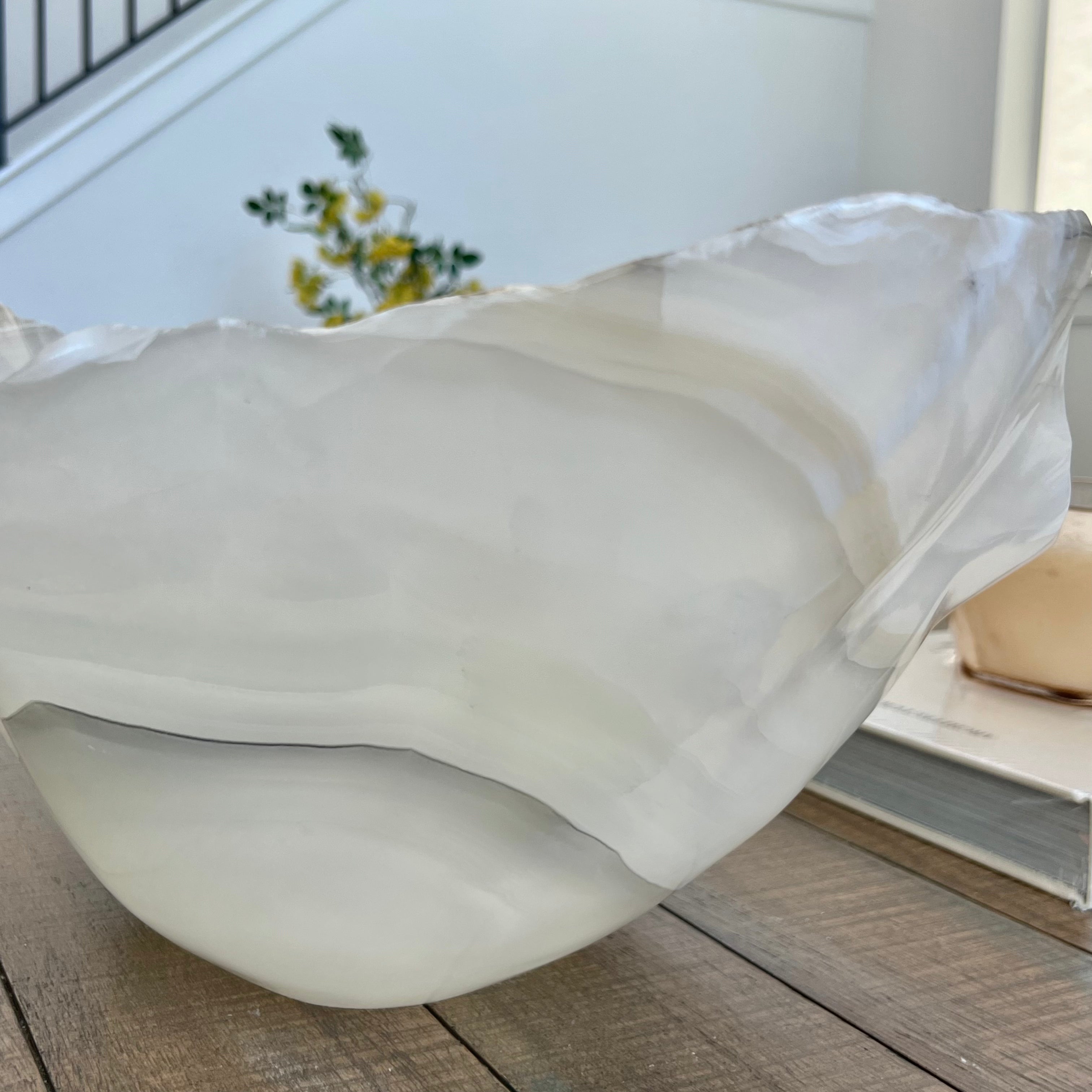 Hand-Carved XL Onyx Display Bowl – 18" Natural Stone Centerpiece