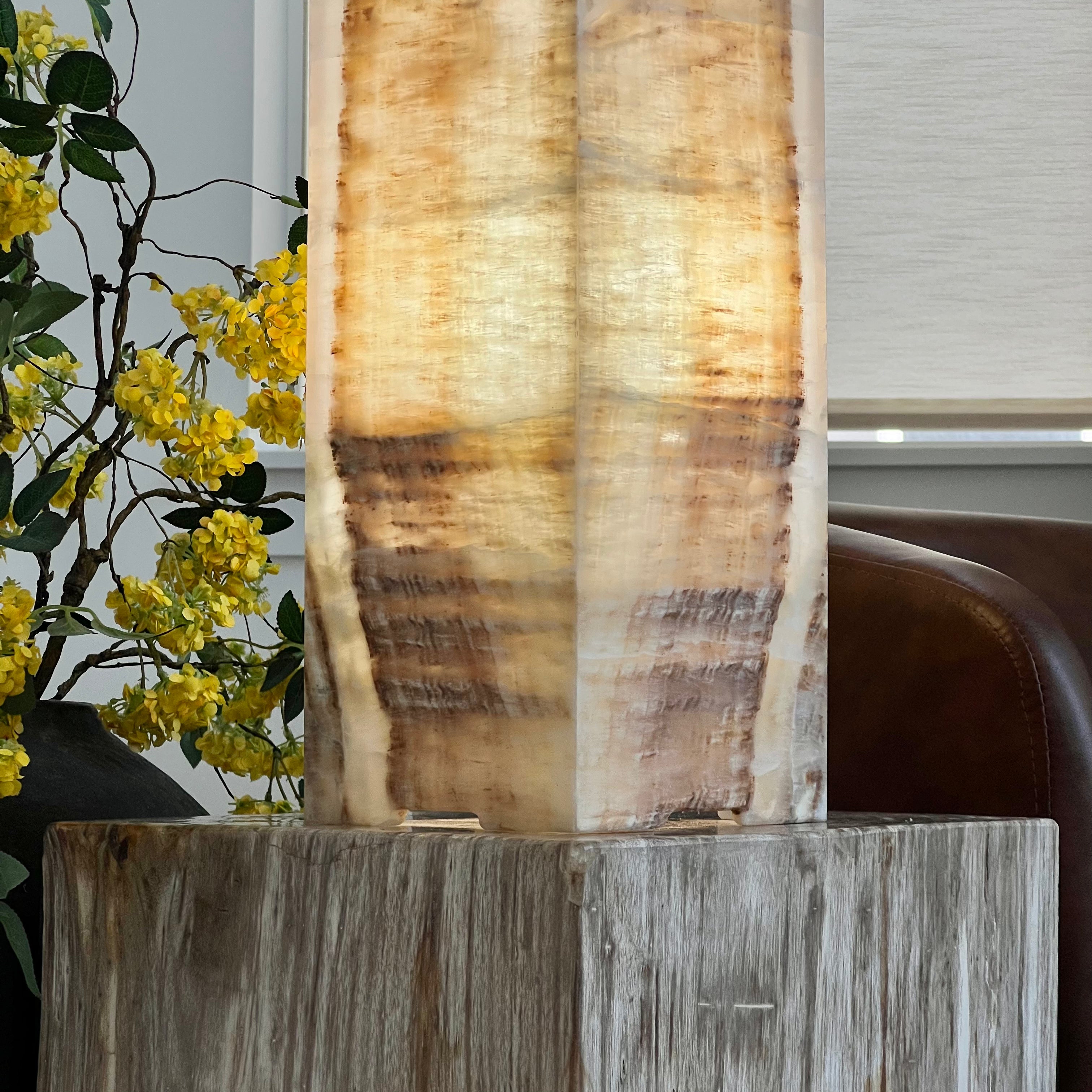 Handcrafted Honey Onyx Stone Lamp