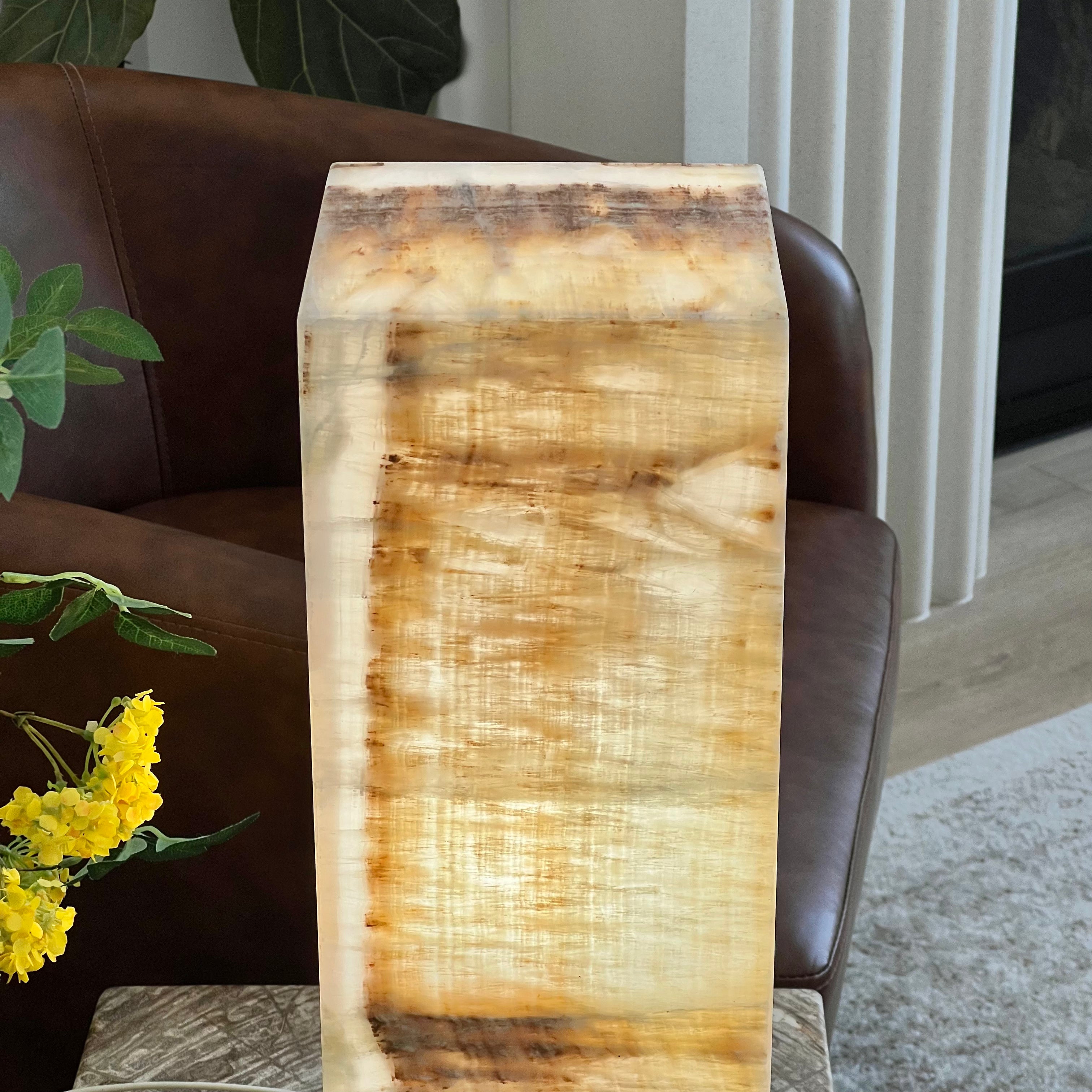 Handcrafted Honey Onyx Stone Lamp