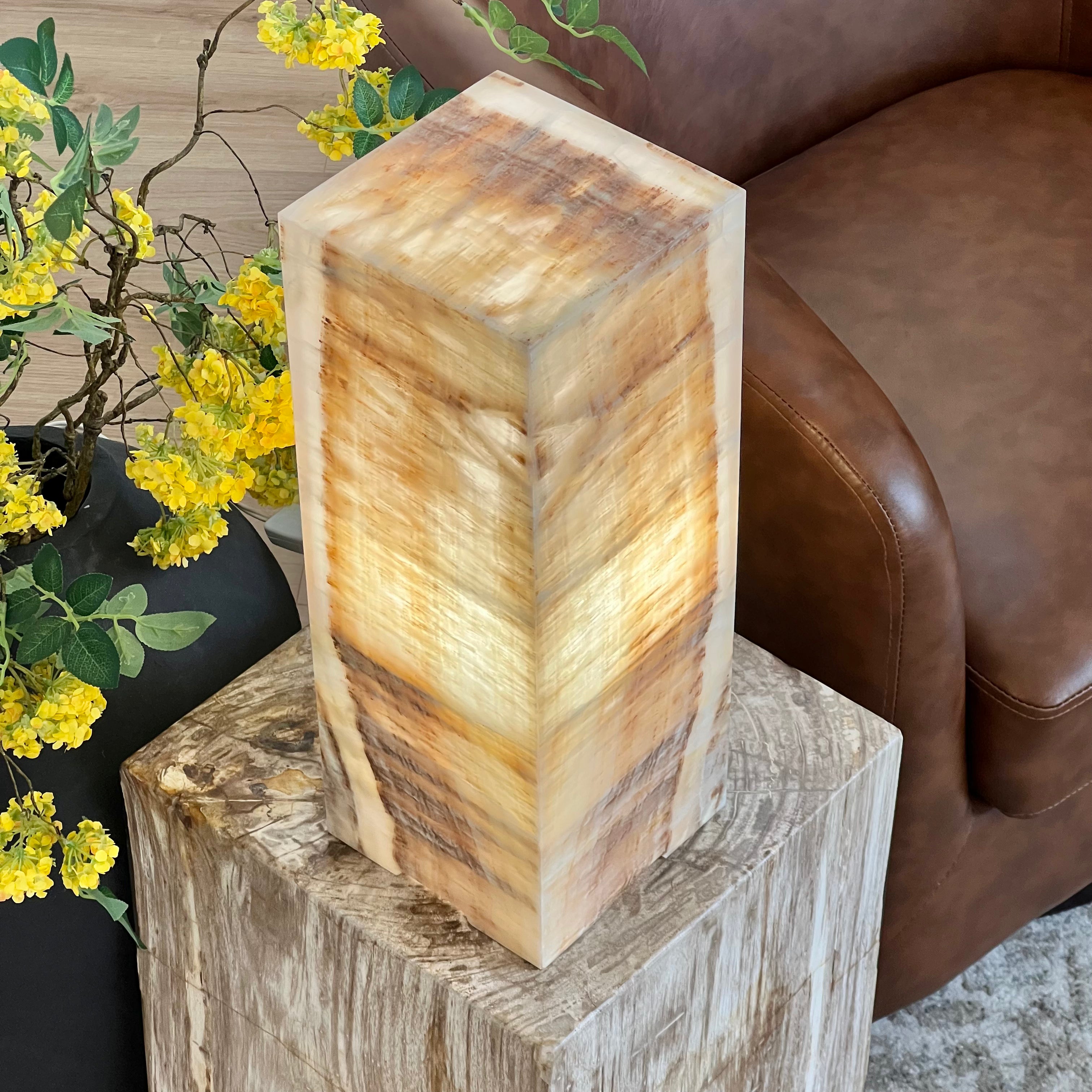 Handcrafted Honey Onyx Stone Lamp