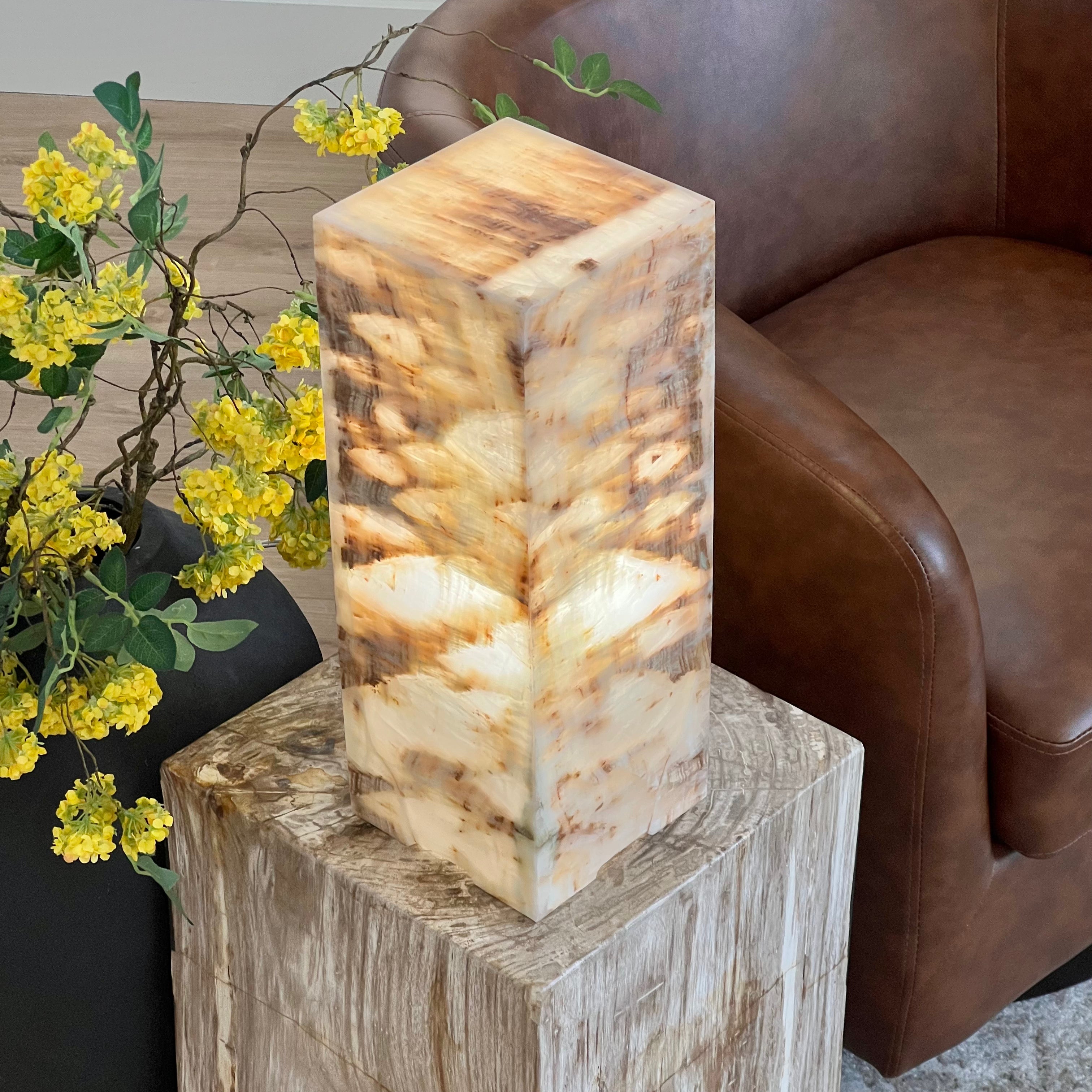 Handcrafted Honey Onyx Stone Lamp