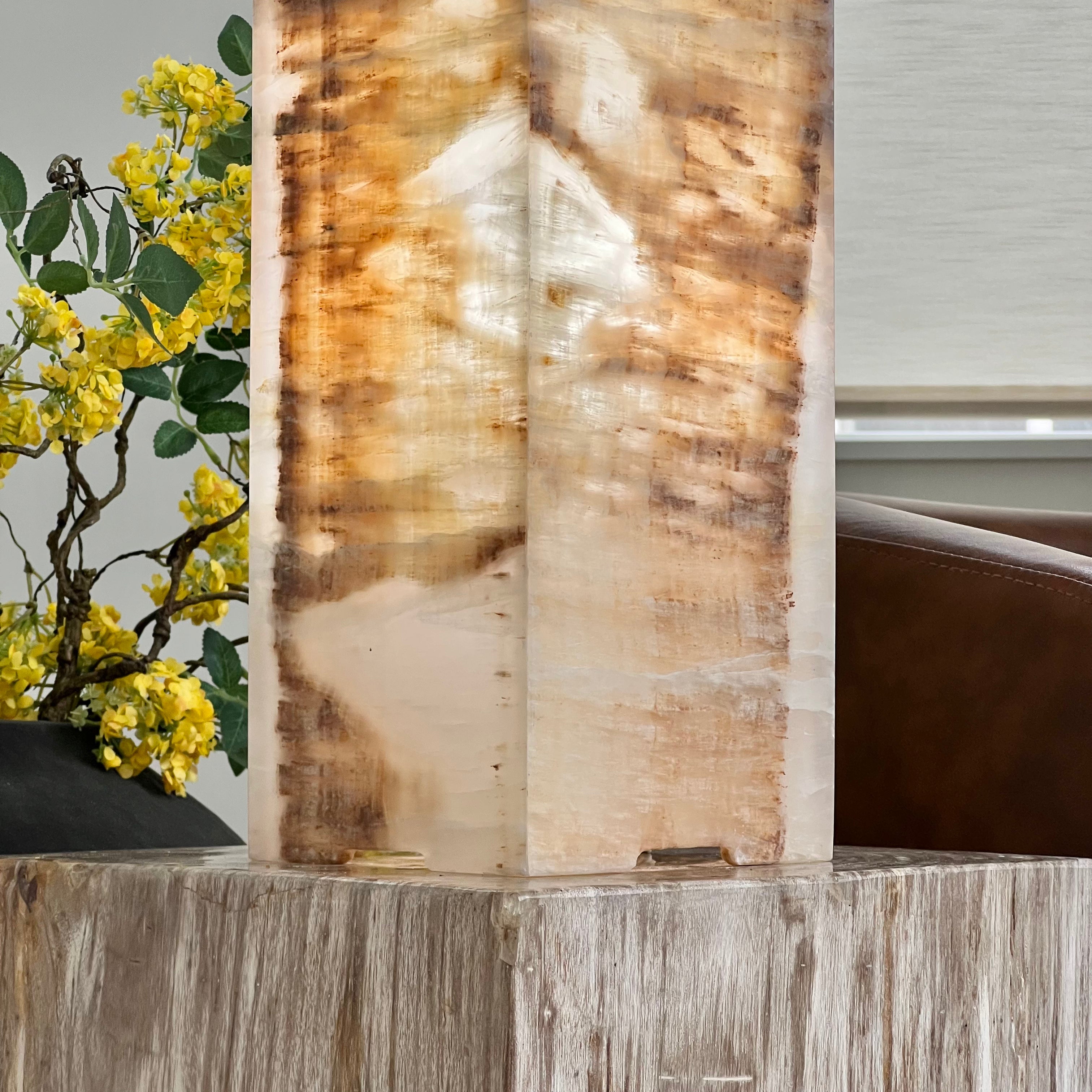 Handcrafted Honey Onyx Stone Lamp