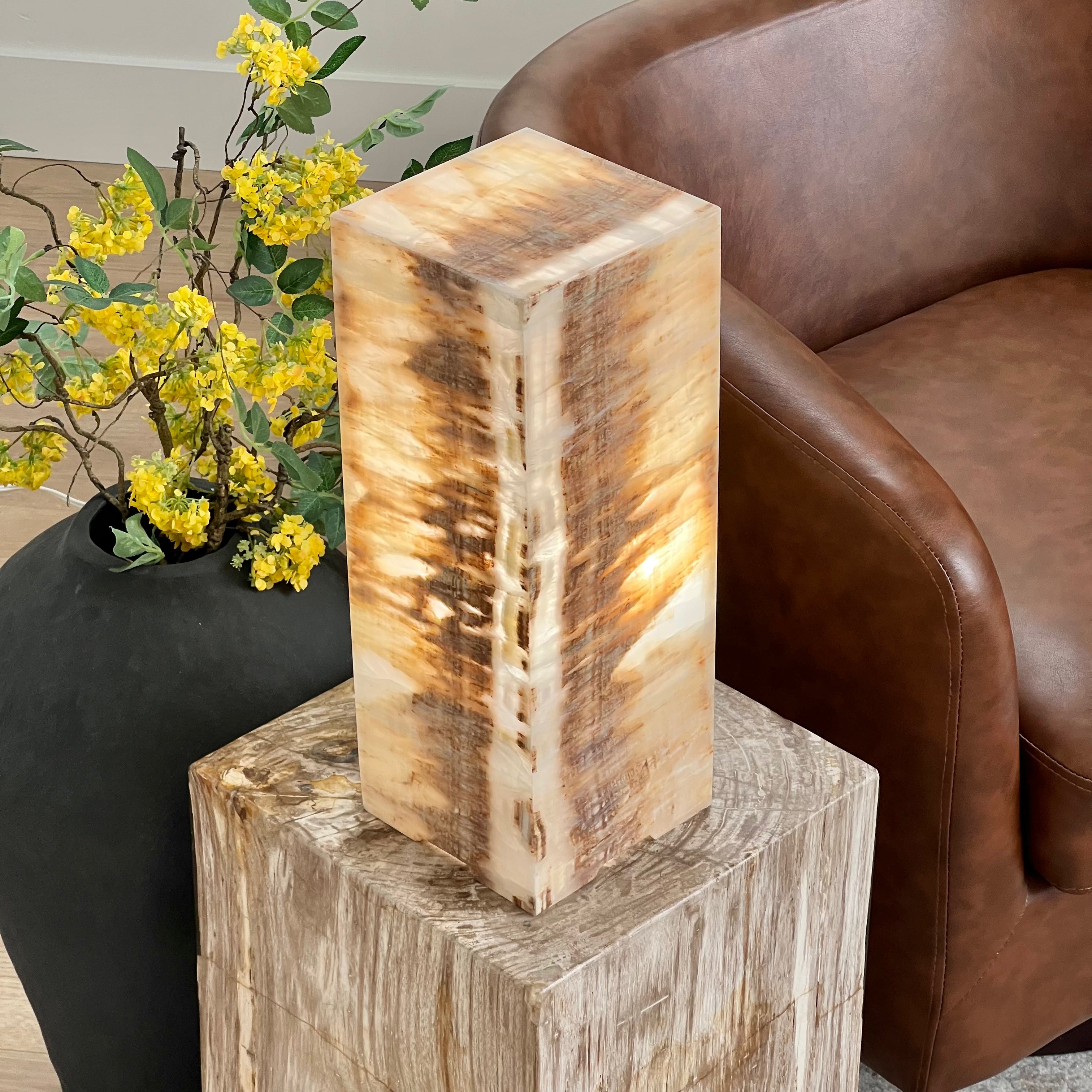 Handcrafted Honey Onyx Stone Lamp