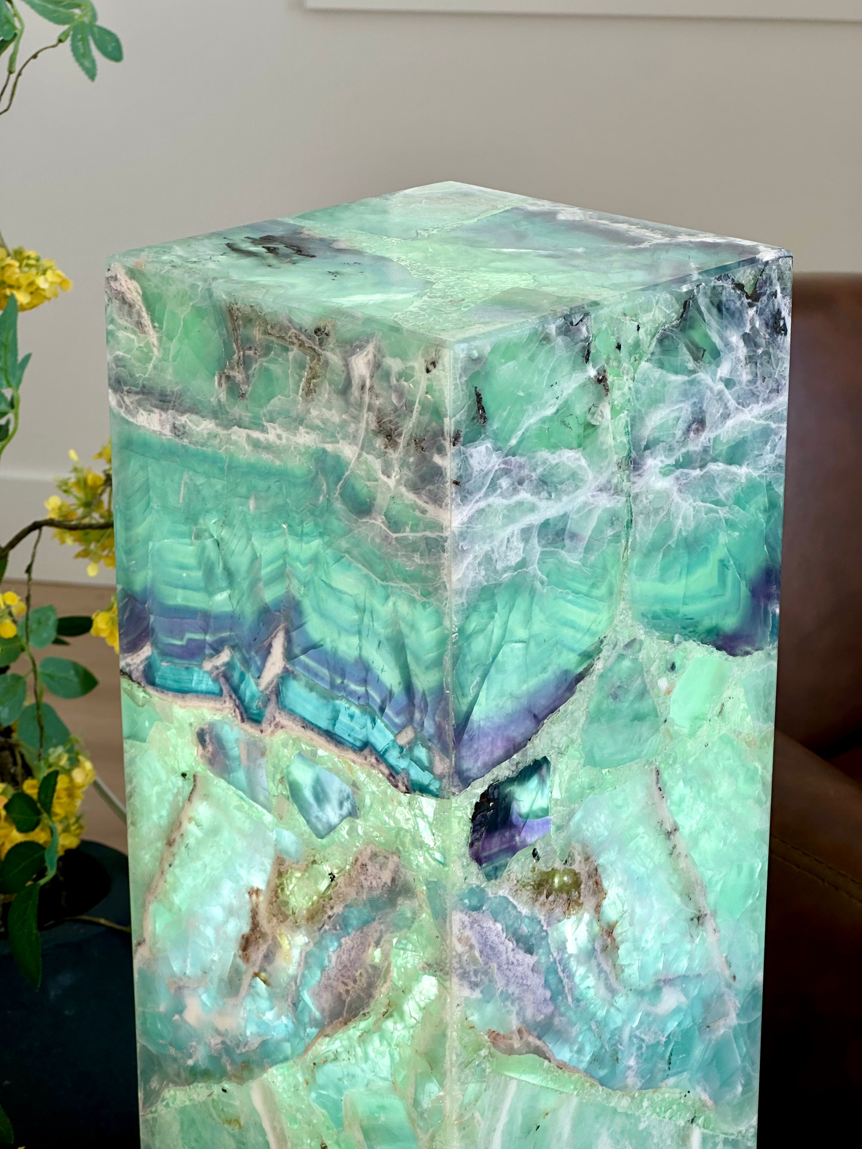 Sea Foam Fluorite Lamp