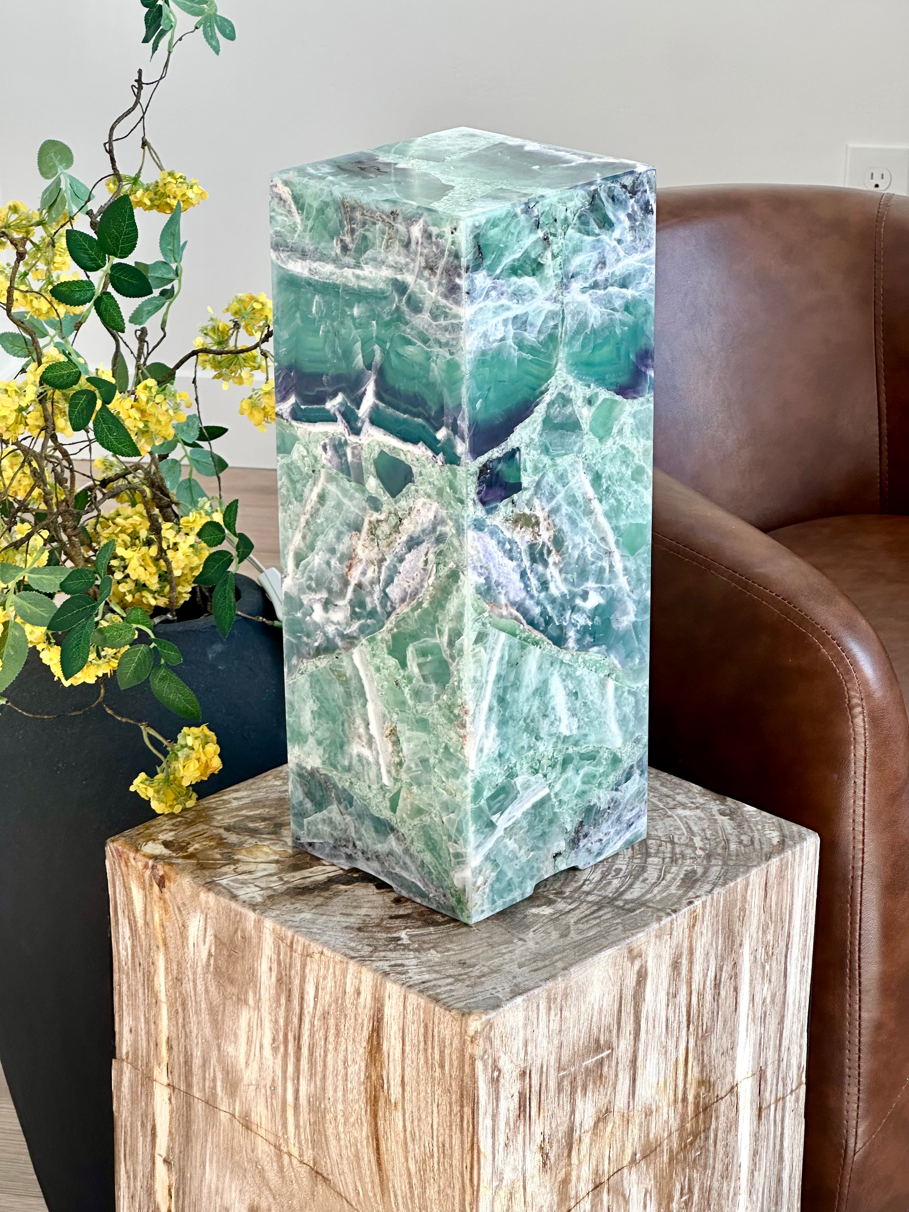 Sea Foam Fluorite Lamp