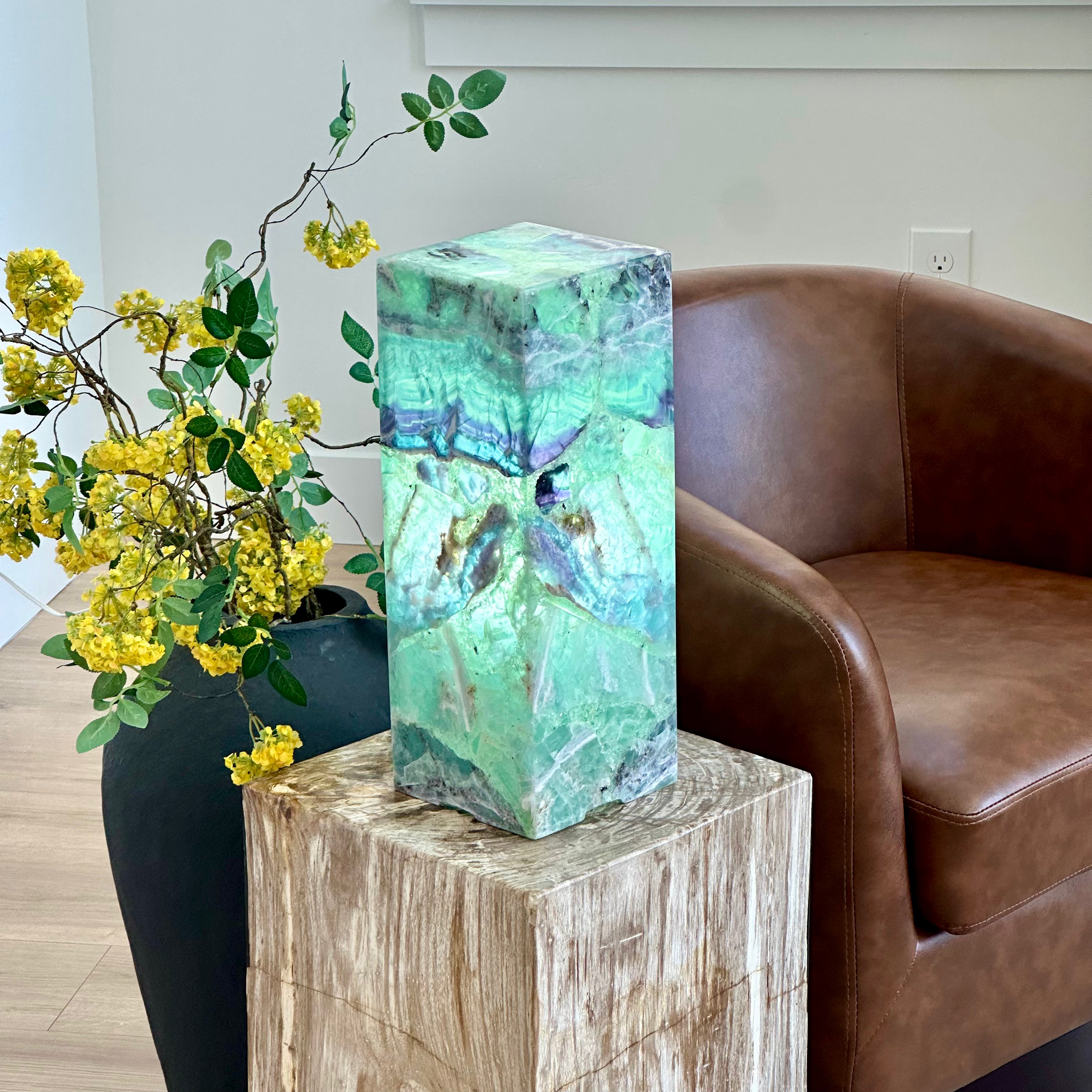 Sea Foam Fluorite Lamp