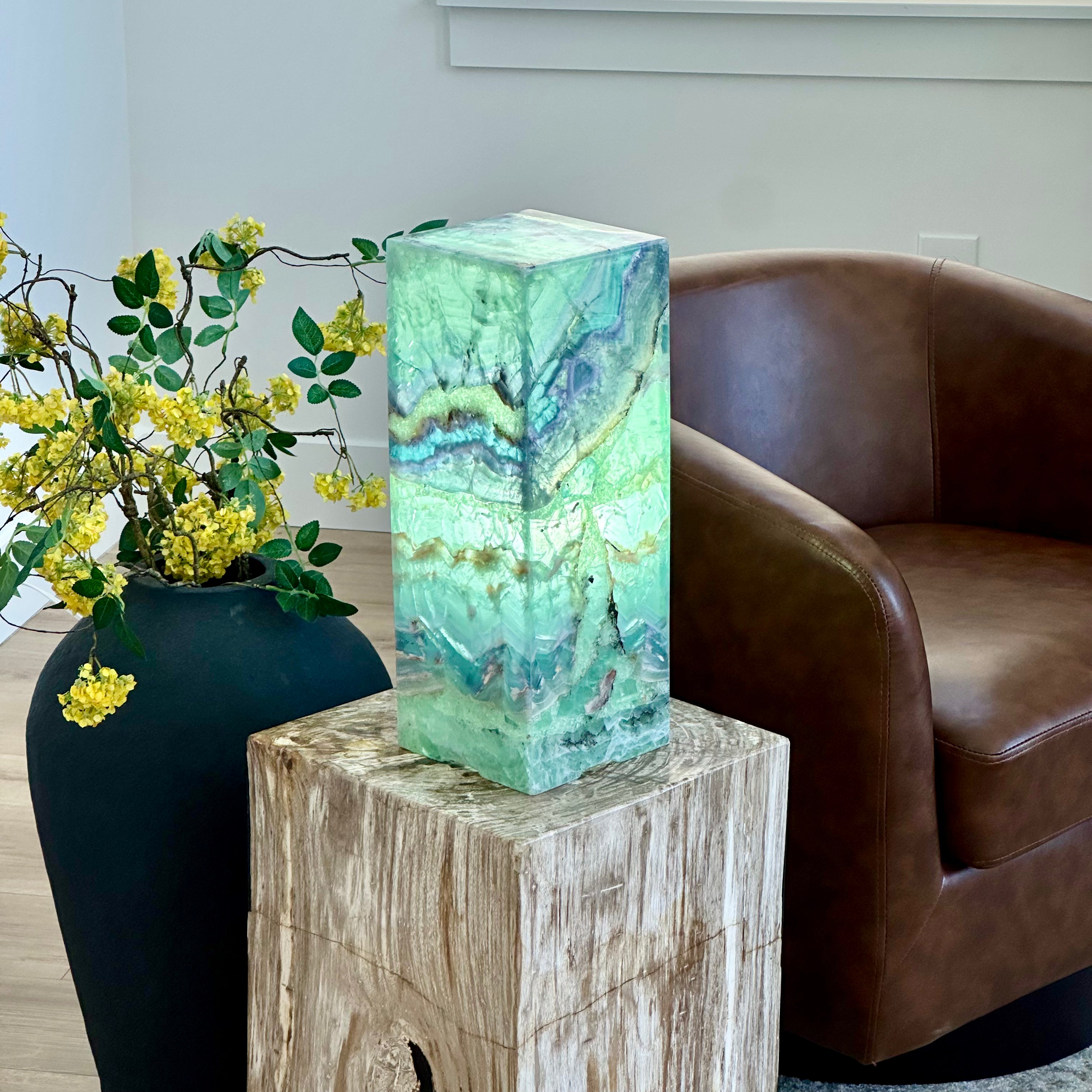 Sea Foam Fluorite Lamp