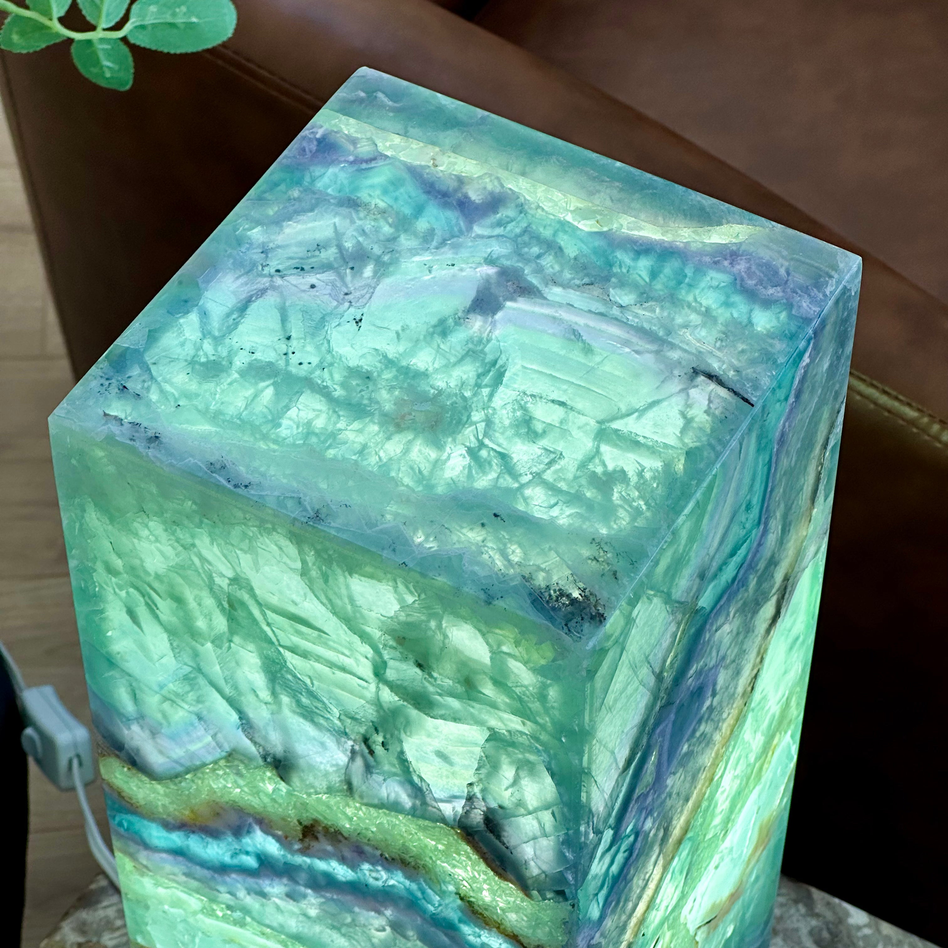 Sea Foam Fluorite Lamp