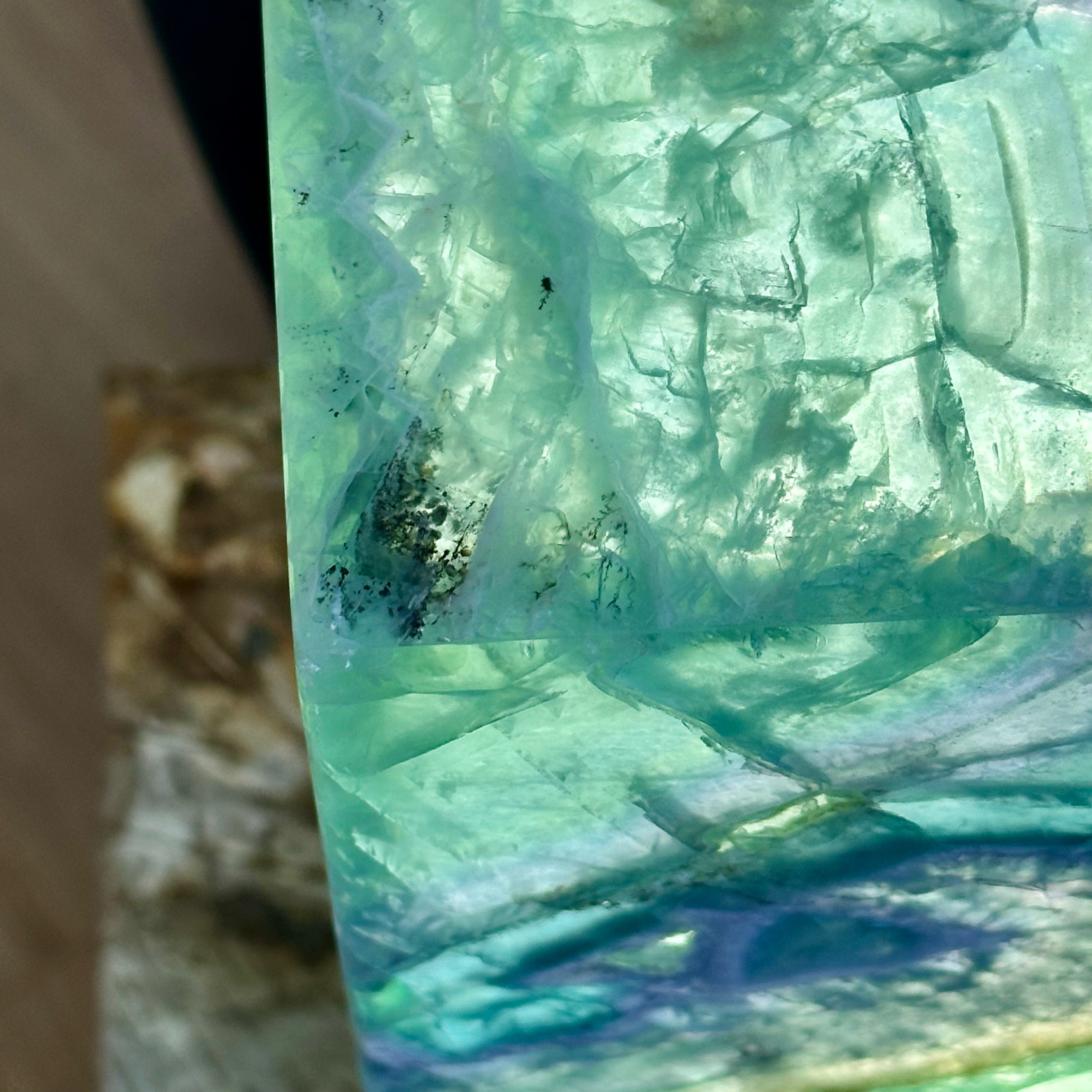 Sea Foam Fluorite Lamp