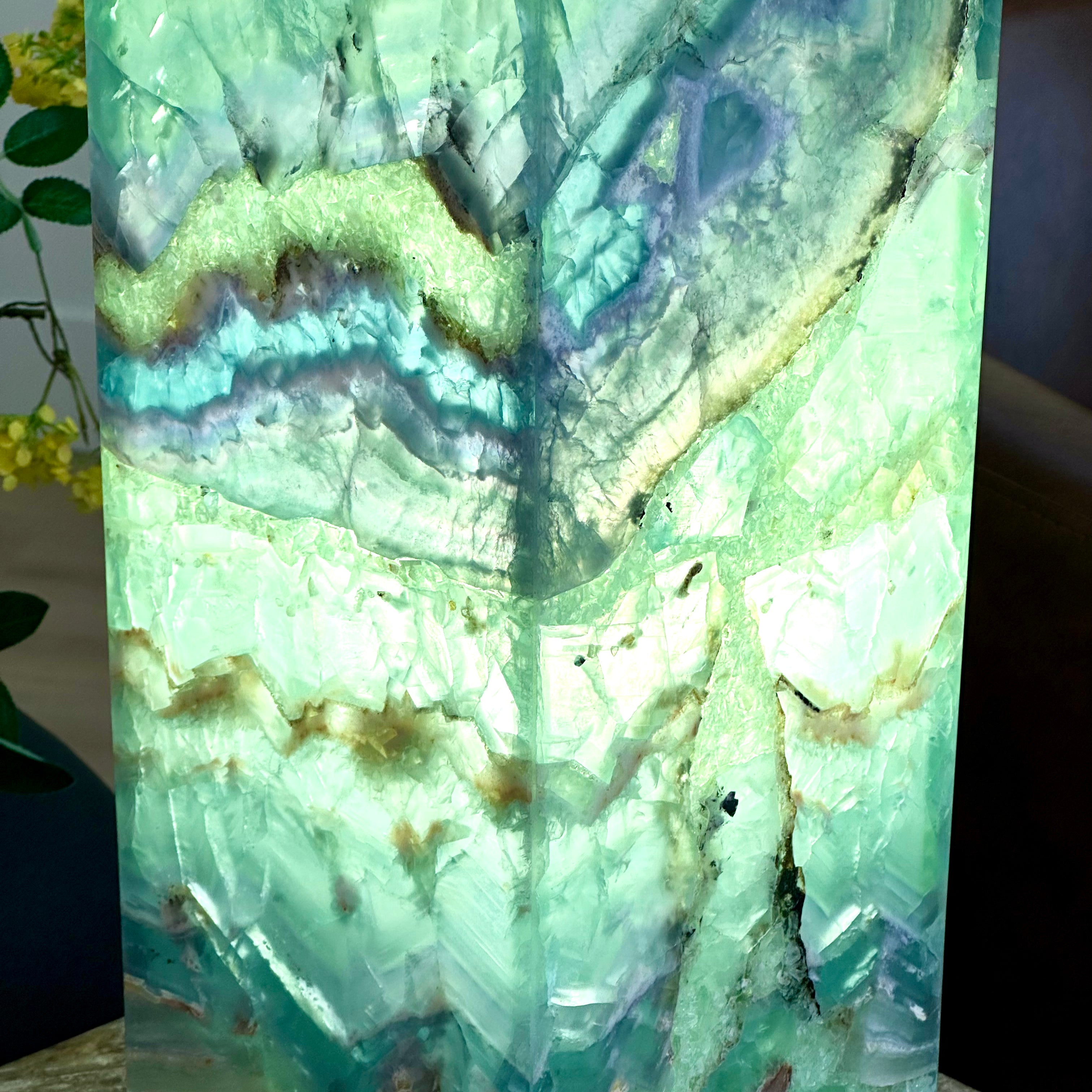 Sea Foam Fluorite Lamp