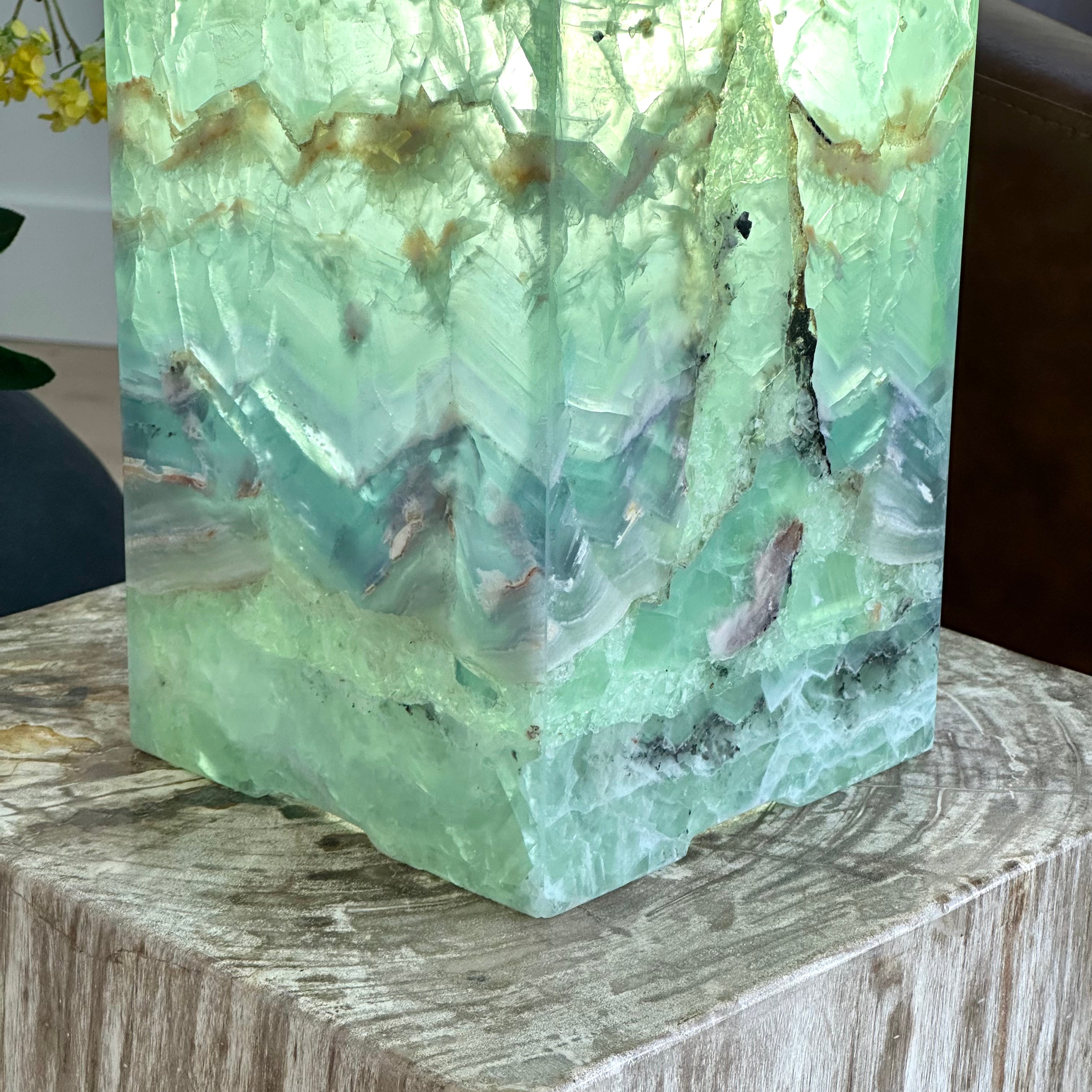Sea Foam Fluorite Lamp