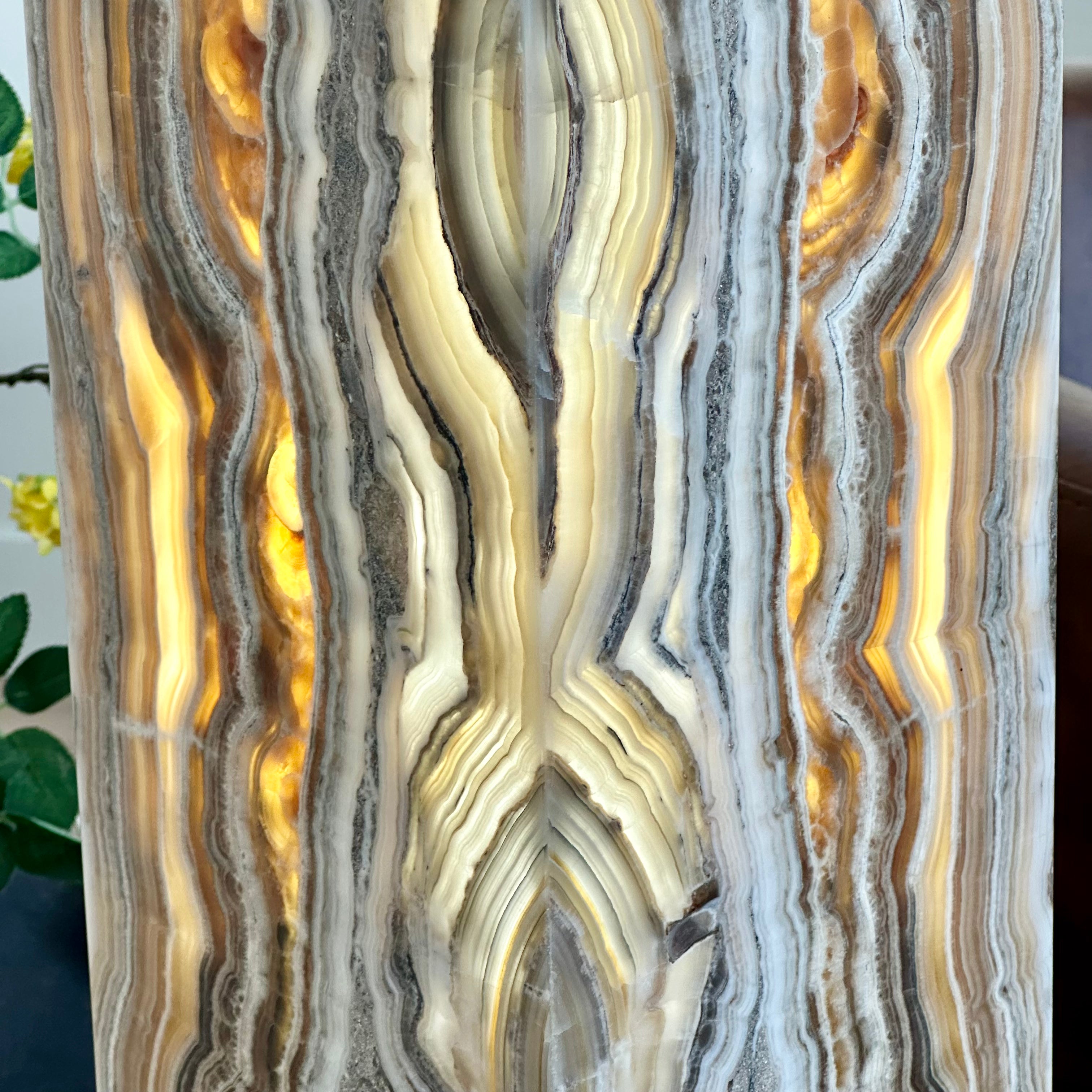 Rare Amber Banded Onyx Lamp