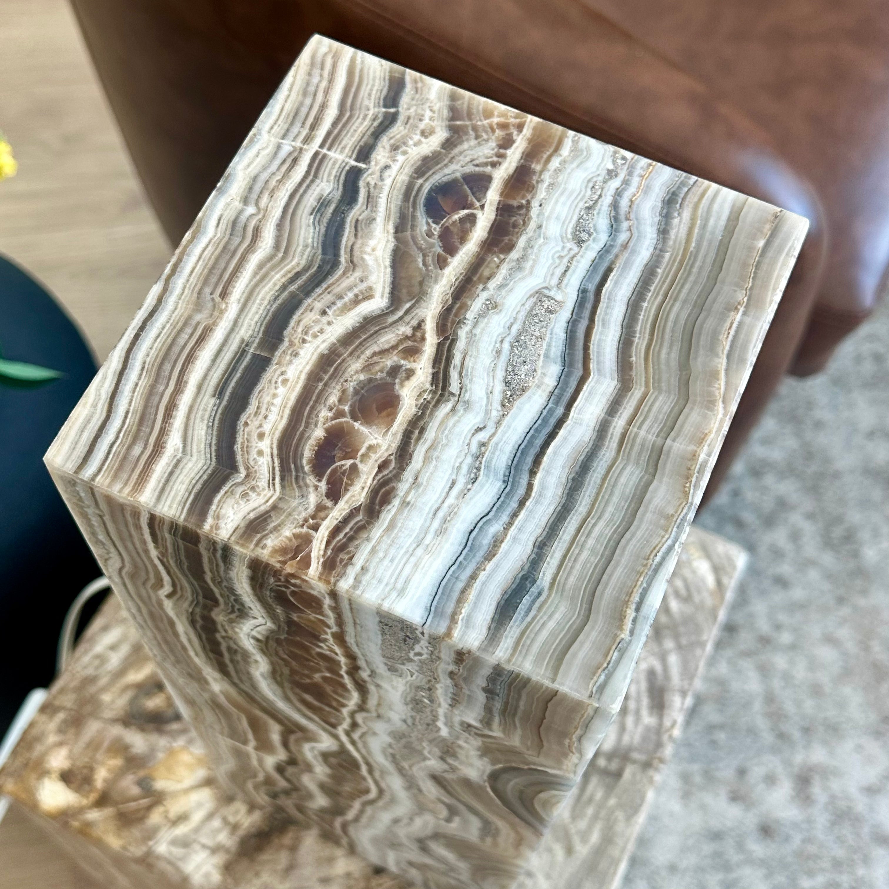 Rare Amber Banded Onyx Lamp
