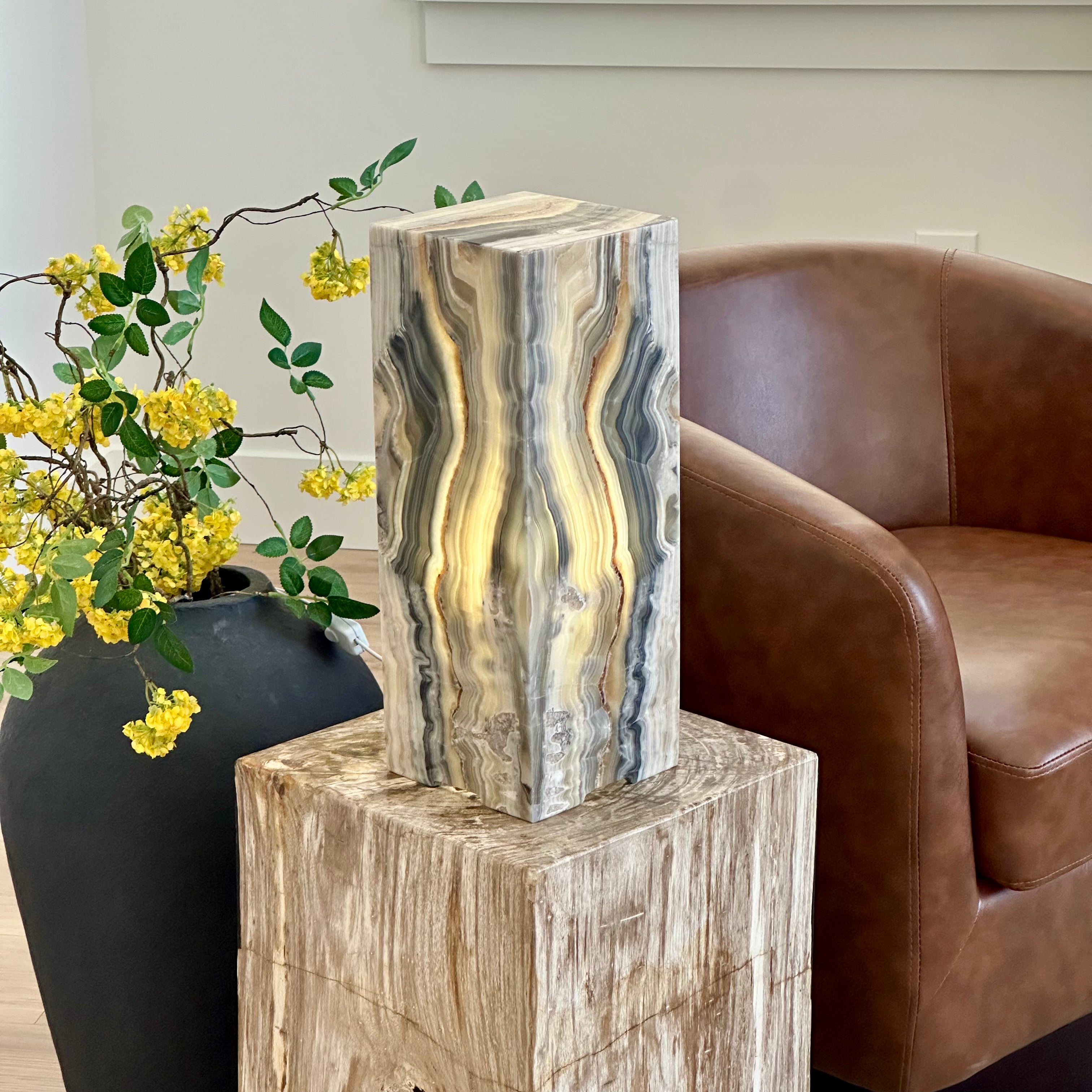 Phantom - Rare Black Banded Onyx Lamp