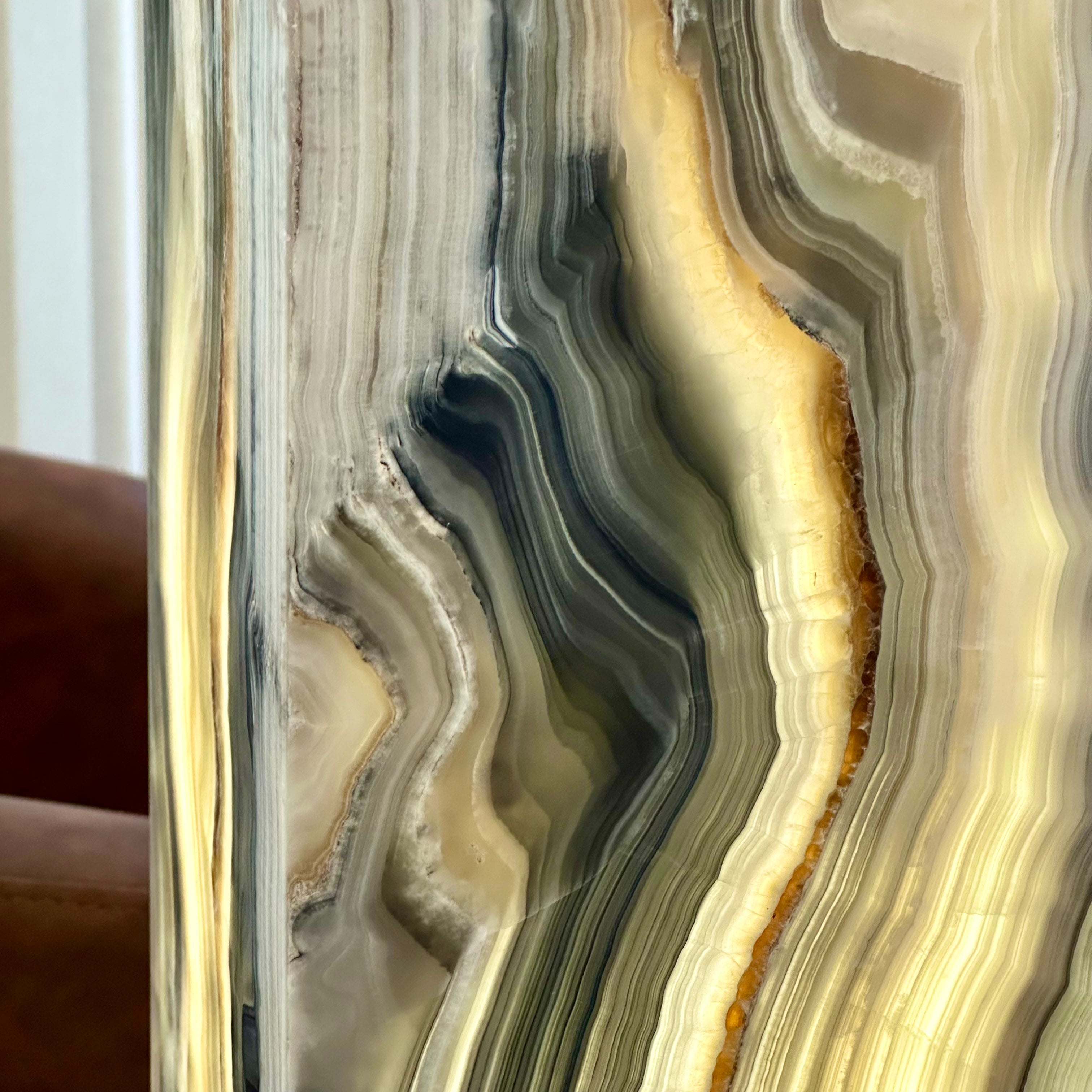 Phantom - Rare Black Banded Onyx Lamp