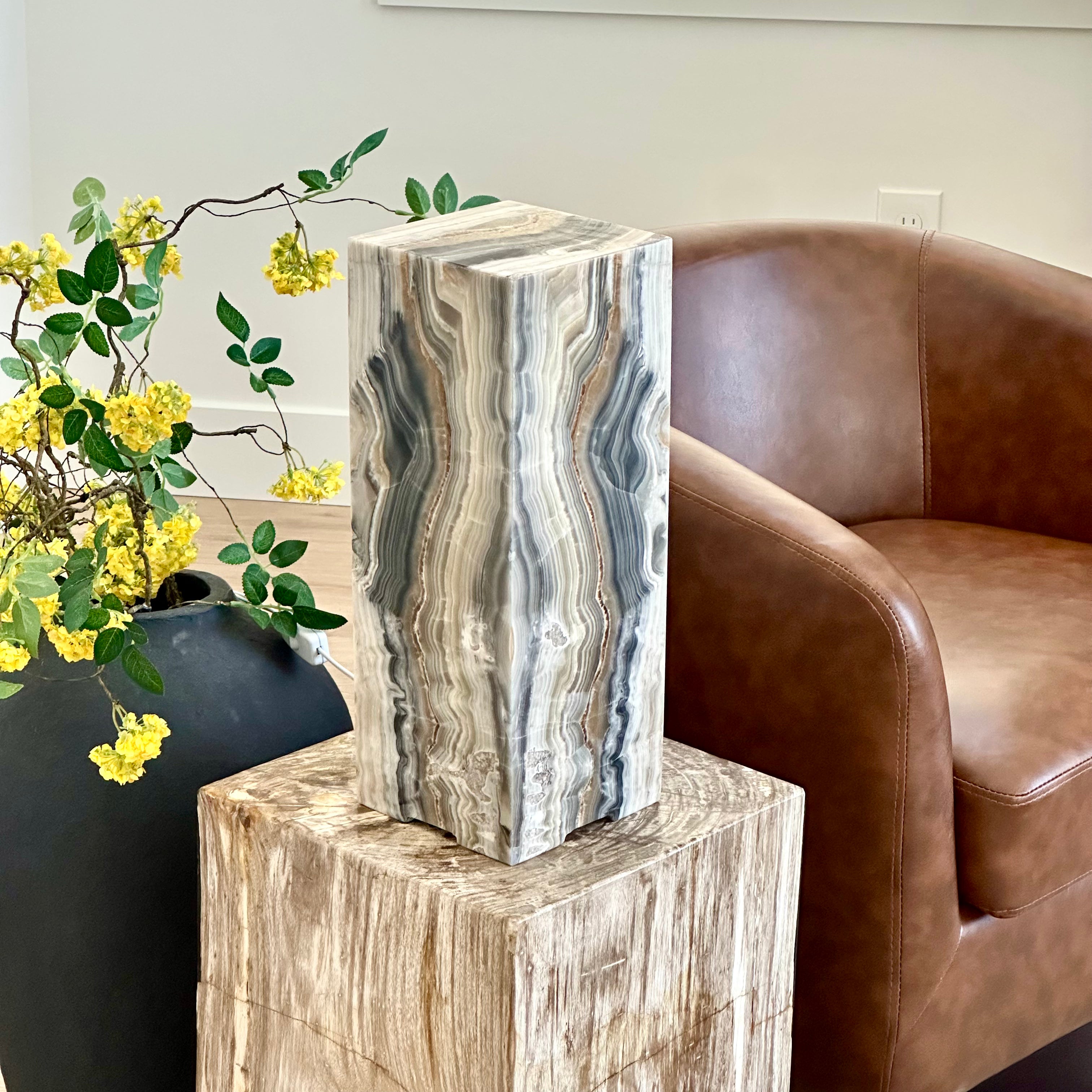 Phantom - Rare Black Banded Onyx Lamp