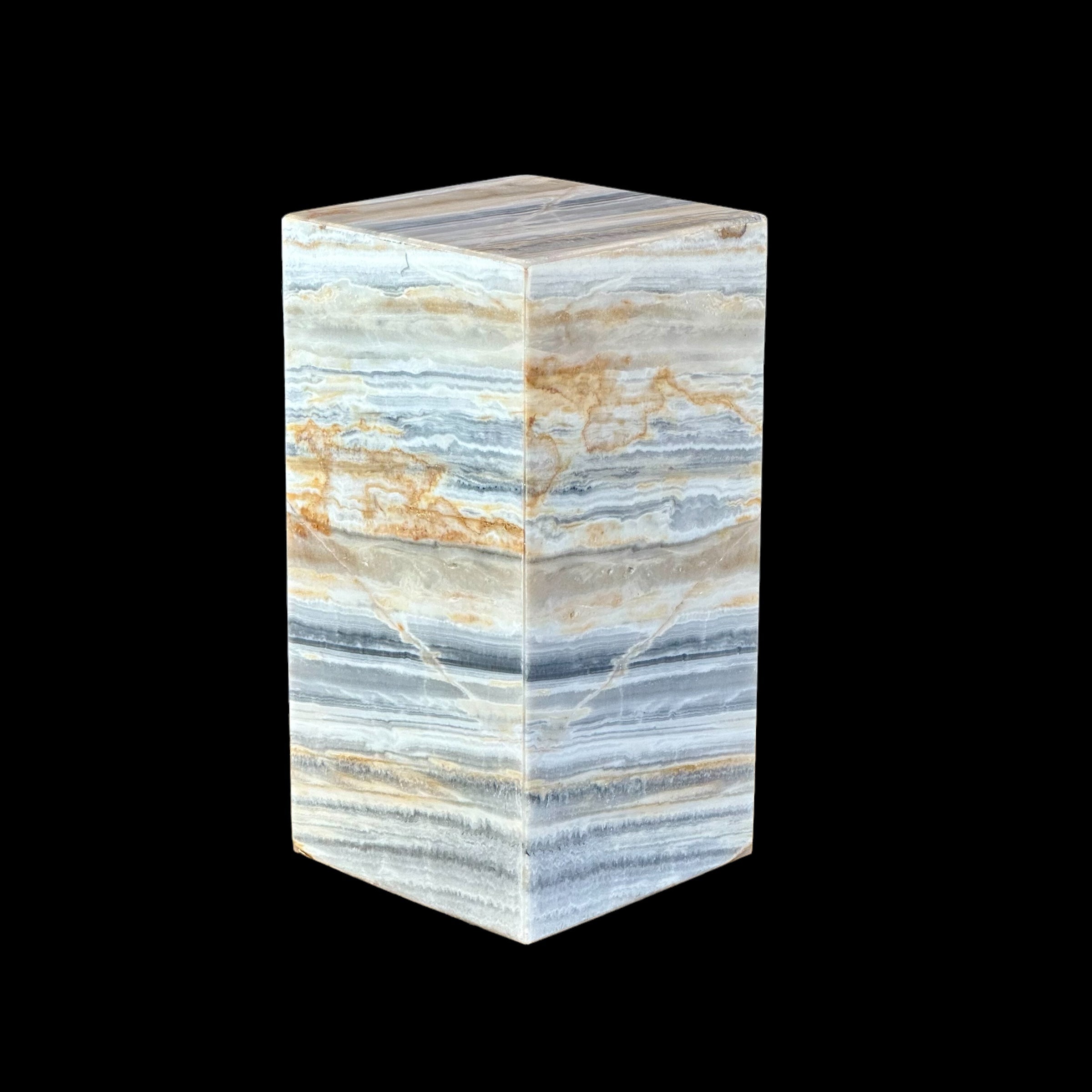 Grey and White Onyx Lamp - Elegant Natural Stone Lighting