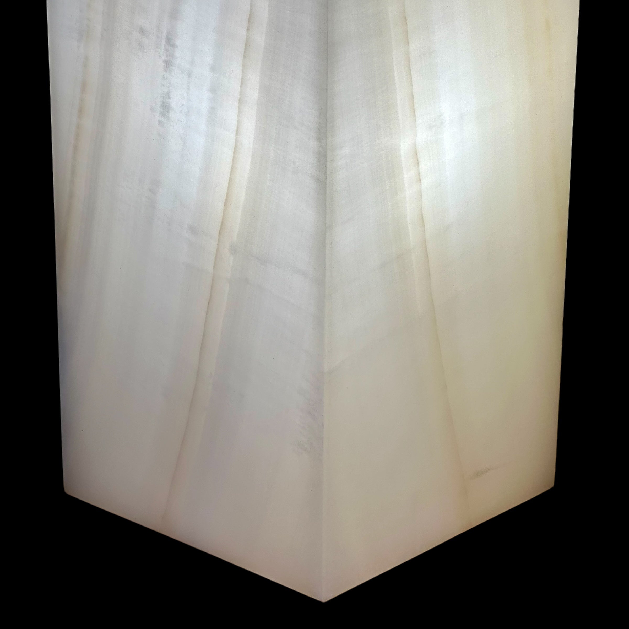 White Banded Onyx Lamps - Set of 2 Elegant Natural Stone Lighting