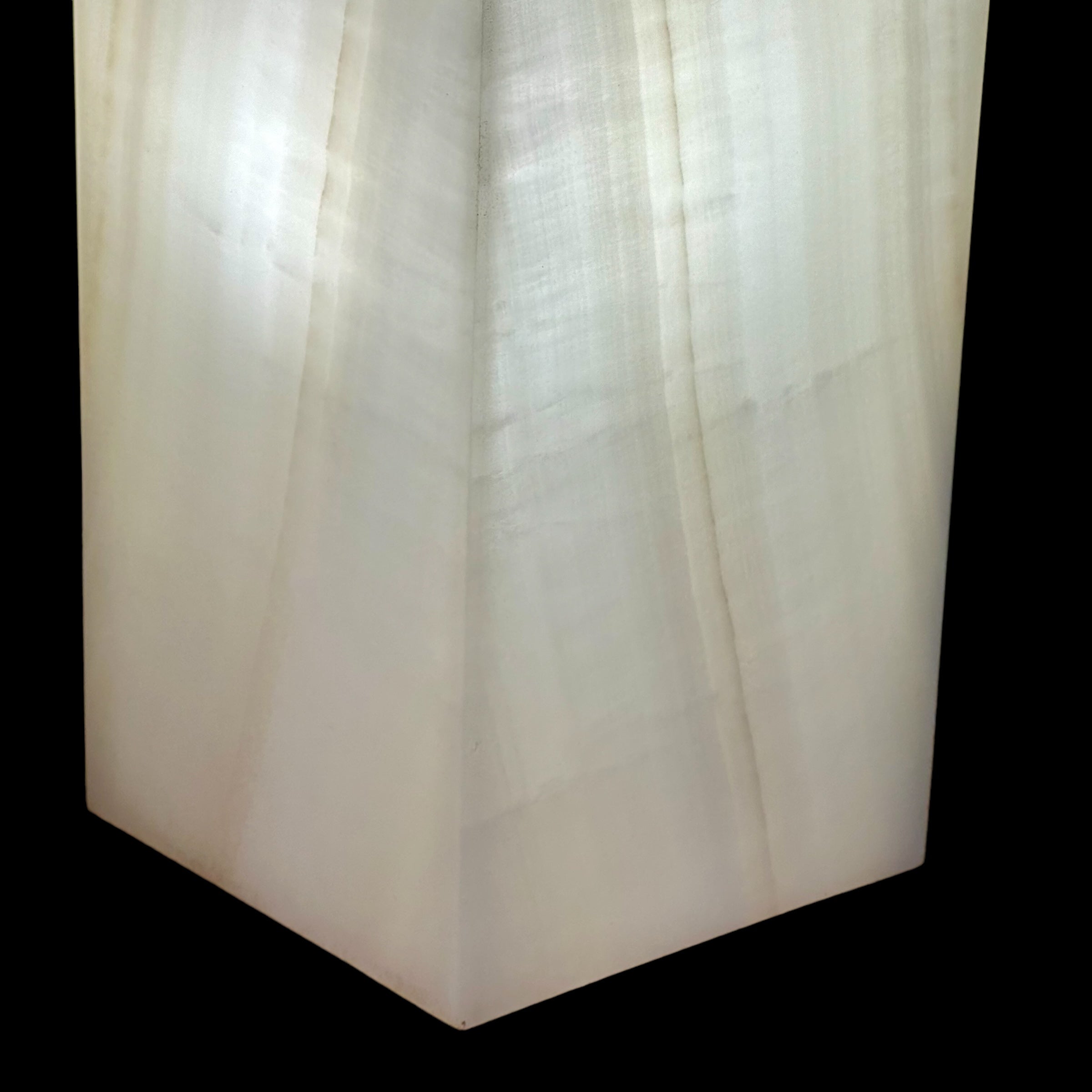 White Banded Onyx Lamps - Set of 2 Elegant Natural Stone Lighting