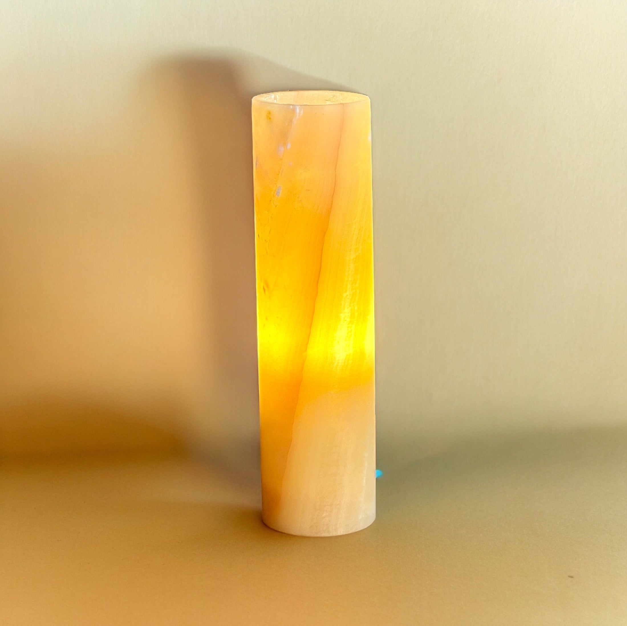 Orange Onyx Lamp - Handcrafted Natural Stone Lighting